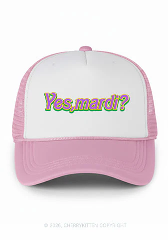 Yes Mardi Y2K Colorblock Trucker Hat Cherrykitten - Image 6
