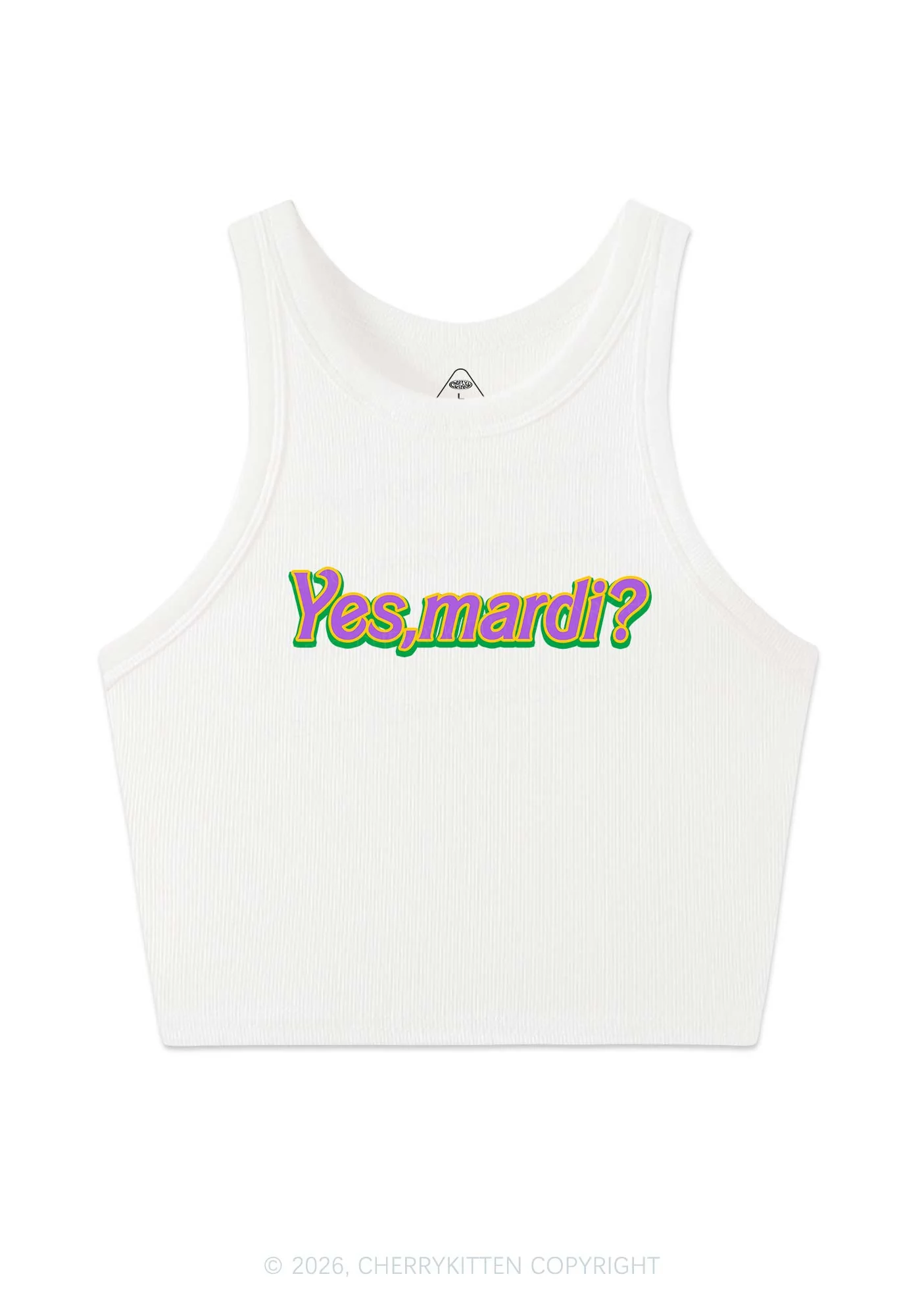 Yes Mardi Y2K Crop Tank Top Cherrykitten - Image 3
