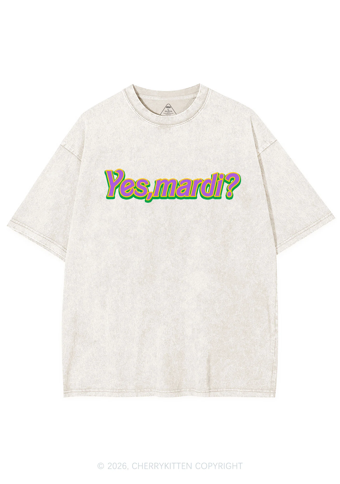 Yes Mardi Y2K Shirts Washed Tee Cherrykitten - Image 3