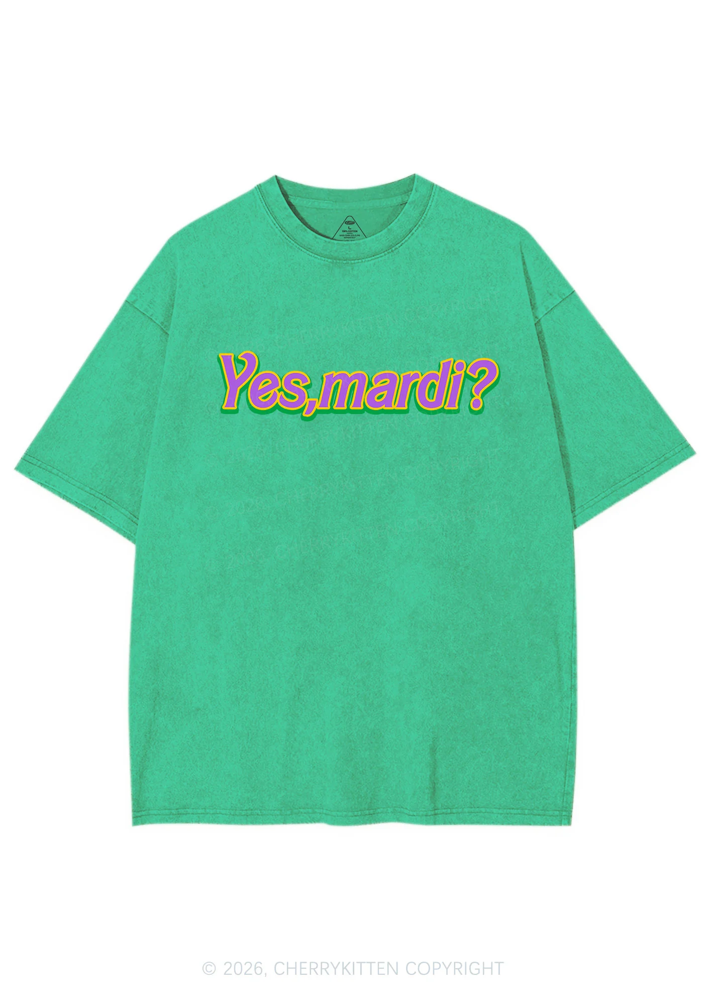 Yes Mardi Y2K Shirts Washed Tee Cherrykitten - Image 6