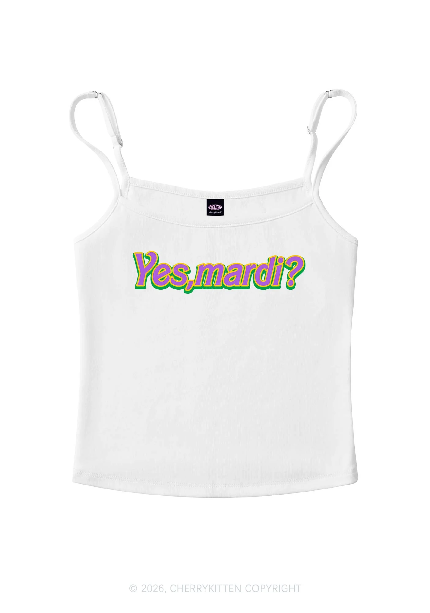 Yes Mardi Y2K Spaghetti Strap Cami Cherrykitten - Image 3