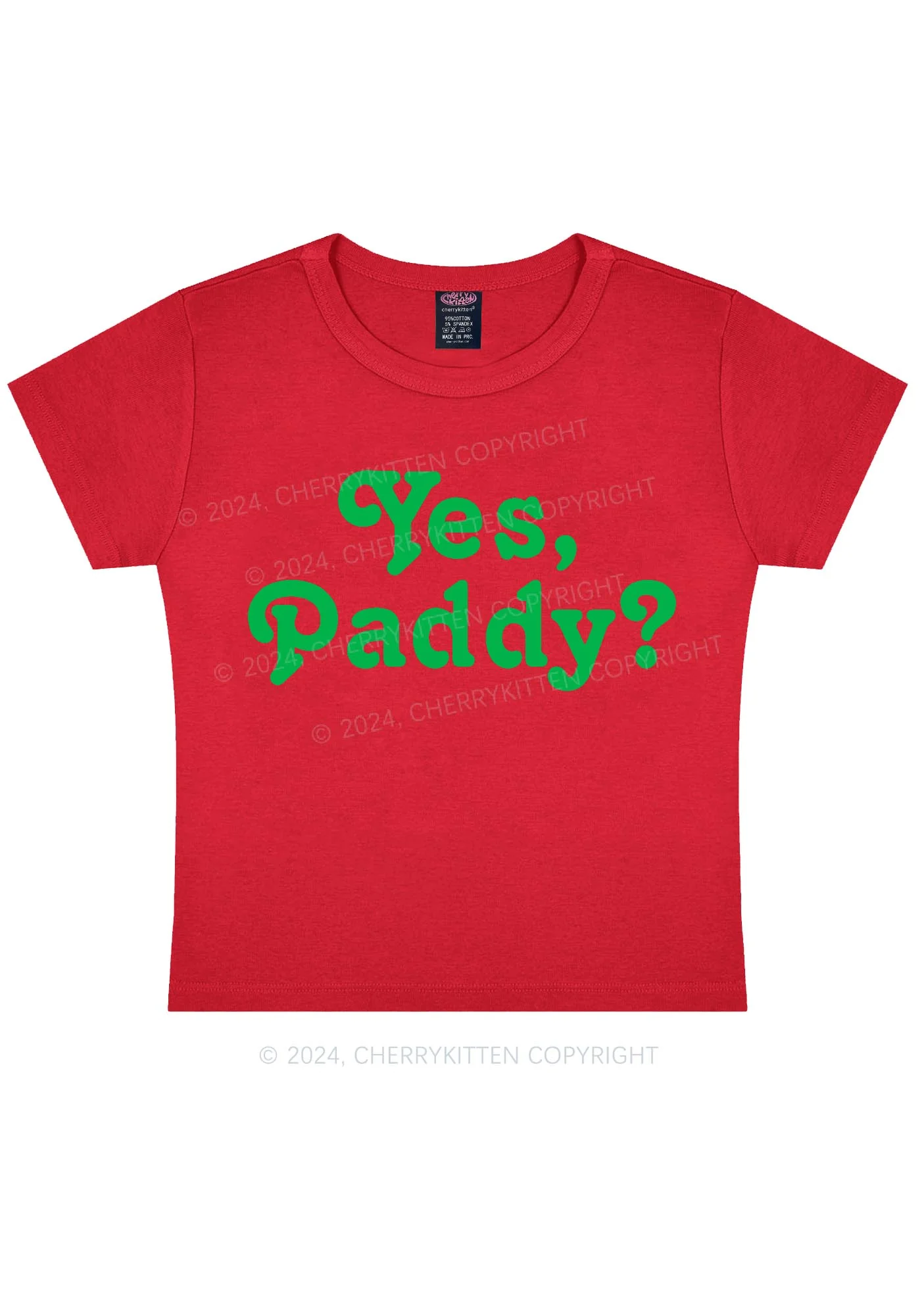 Yes Paddy St Patricks Y2K Baby Tee Cherrykitten - Image 10