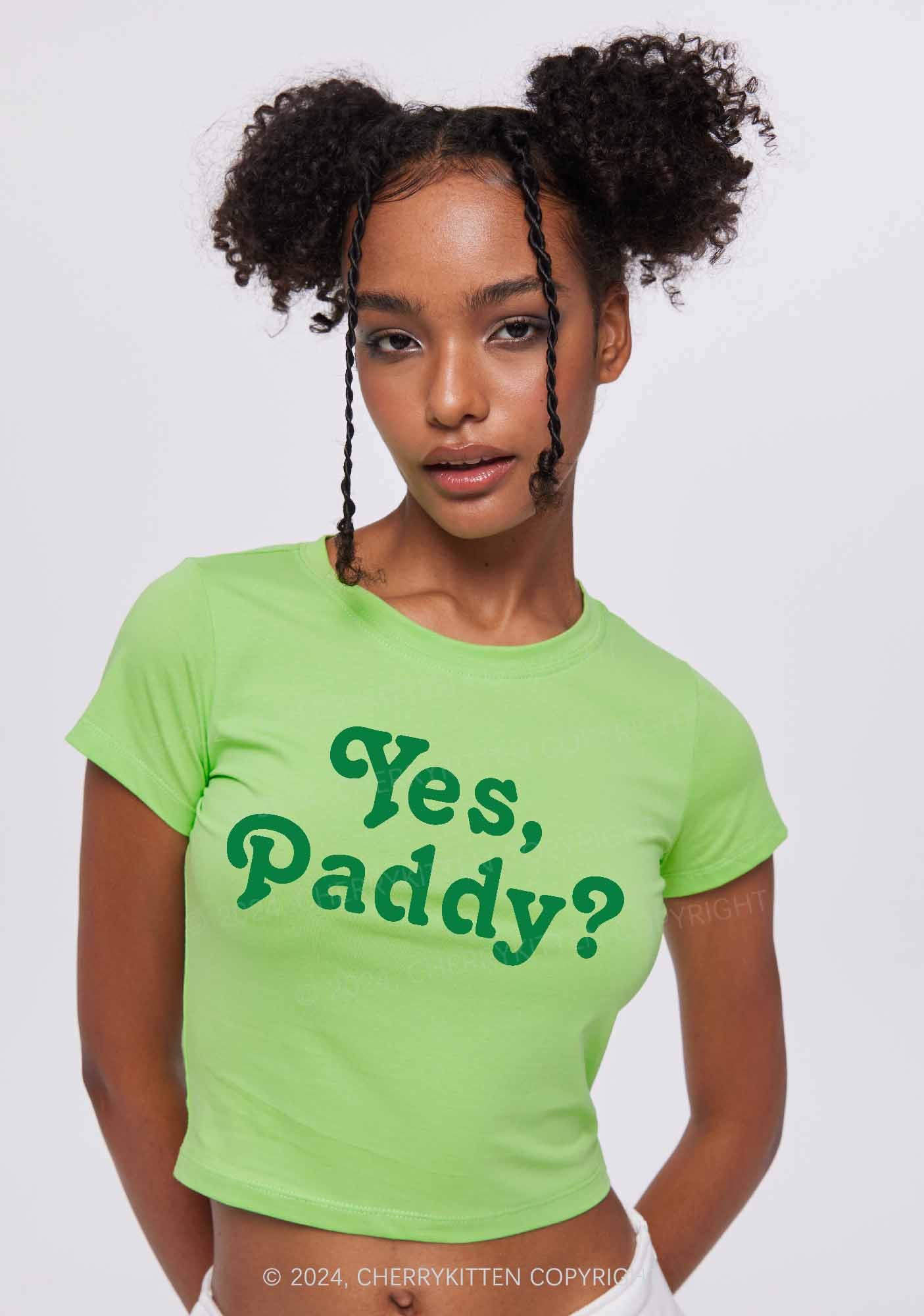 Yes Paddy St Patricks Y2K Baby Tee Cherrykitten - Image 2