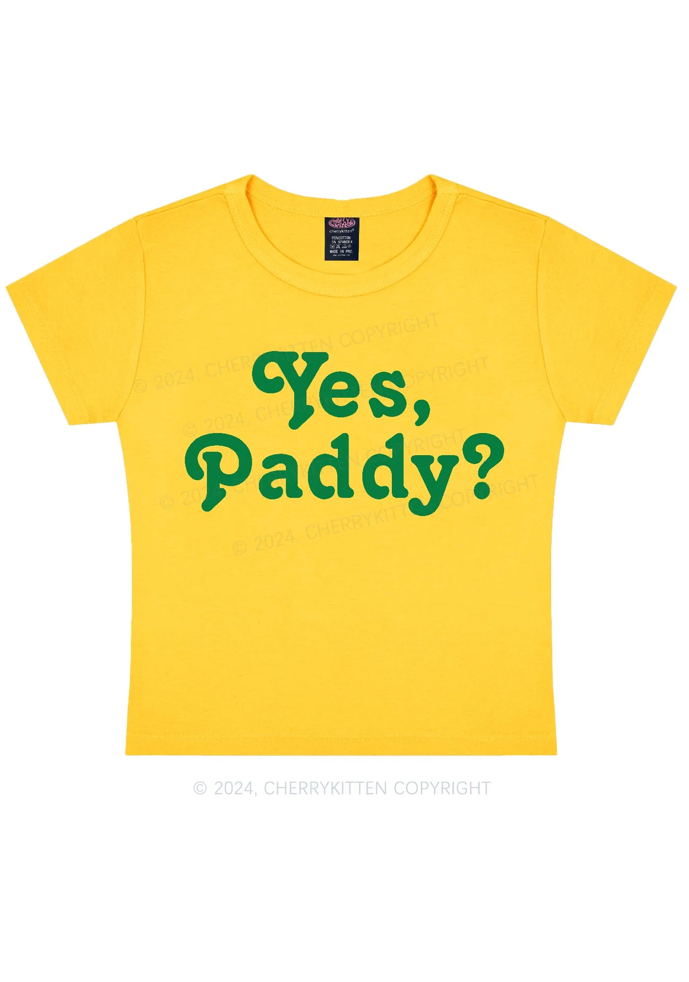 Yes Paddy St Patricks Y2K Baby Tee Cherrykitten - Image 3