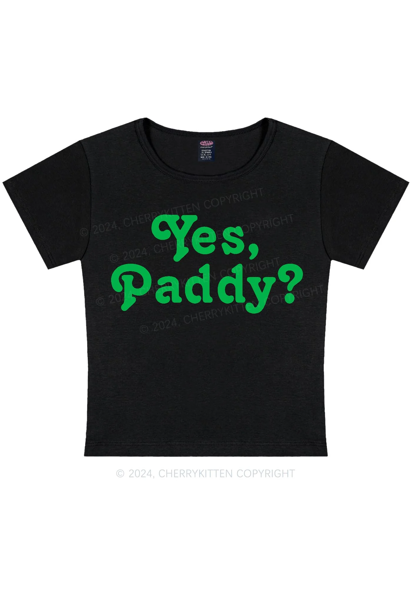 Yes Paddy St Patricks Y2K Baby Tee Cherrykitten - Image 4