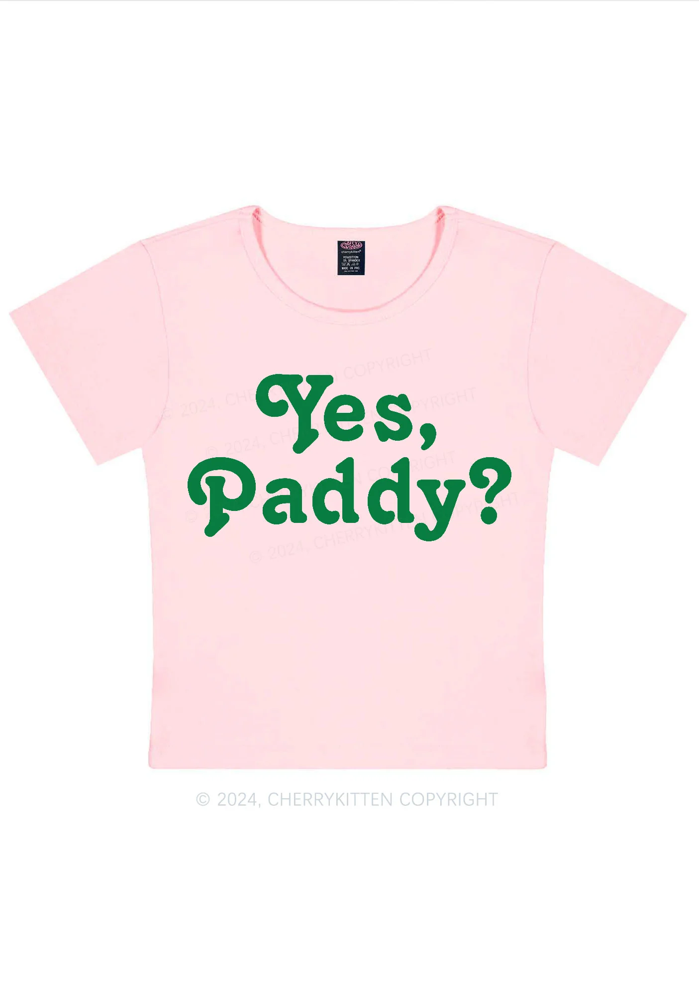 Yes Paddy St Patricks Y2K Baby Tee Cherrykitten - Image 7