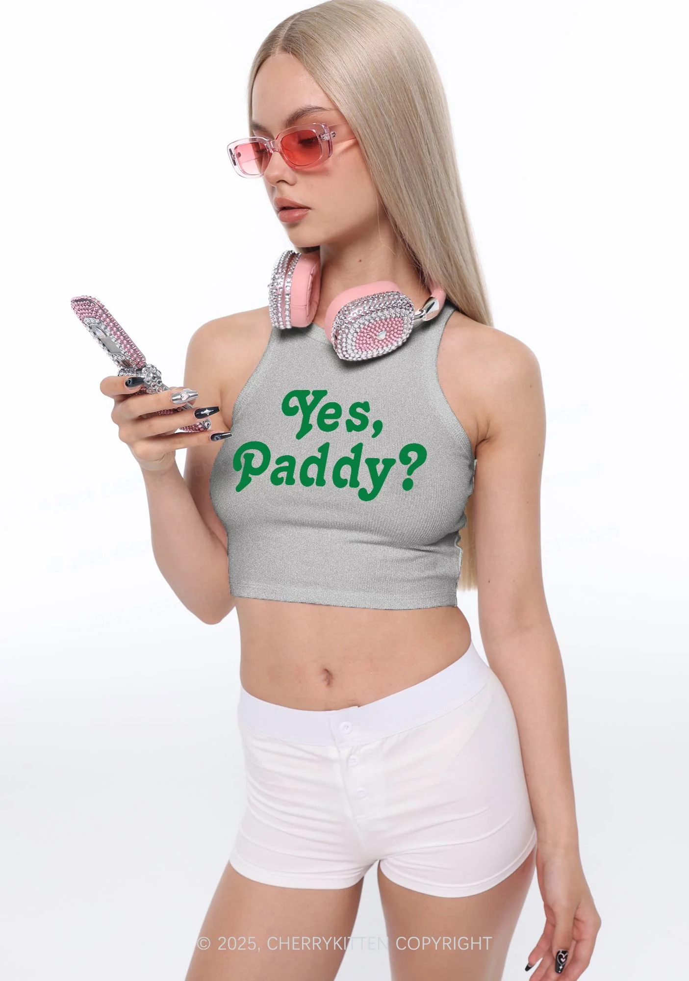 Yes Paddy St Patricks Y2K Crop Tank Top Cherrykitten - Image 3