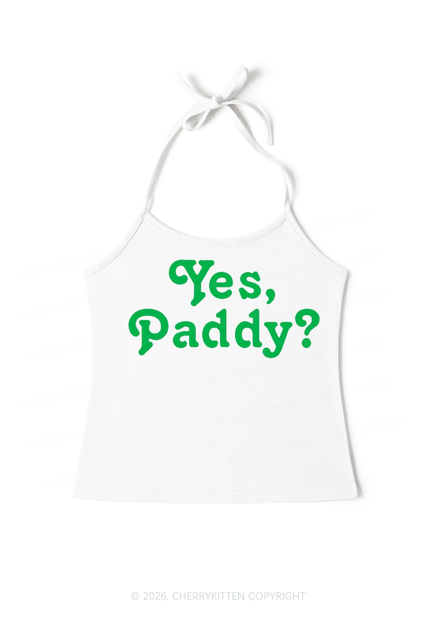Yes Paddy St Patricks Y2K Halter Neck Cami Cherrykitten - Image 3