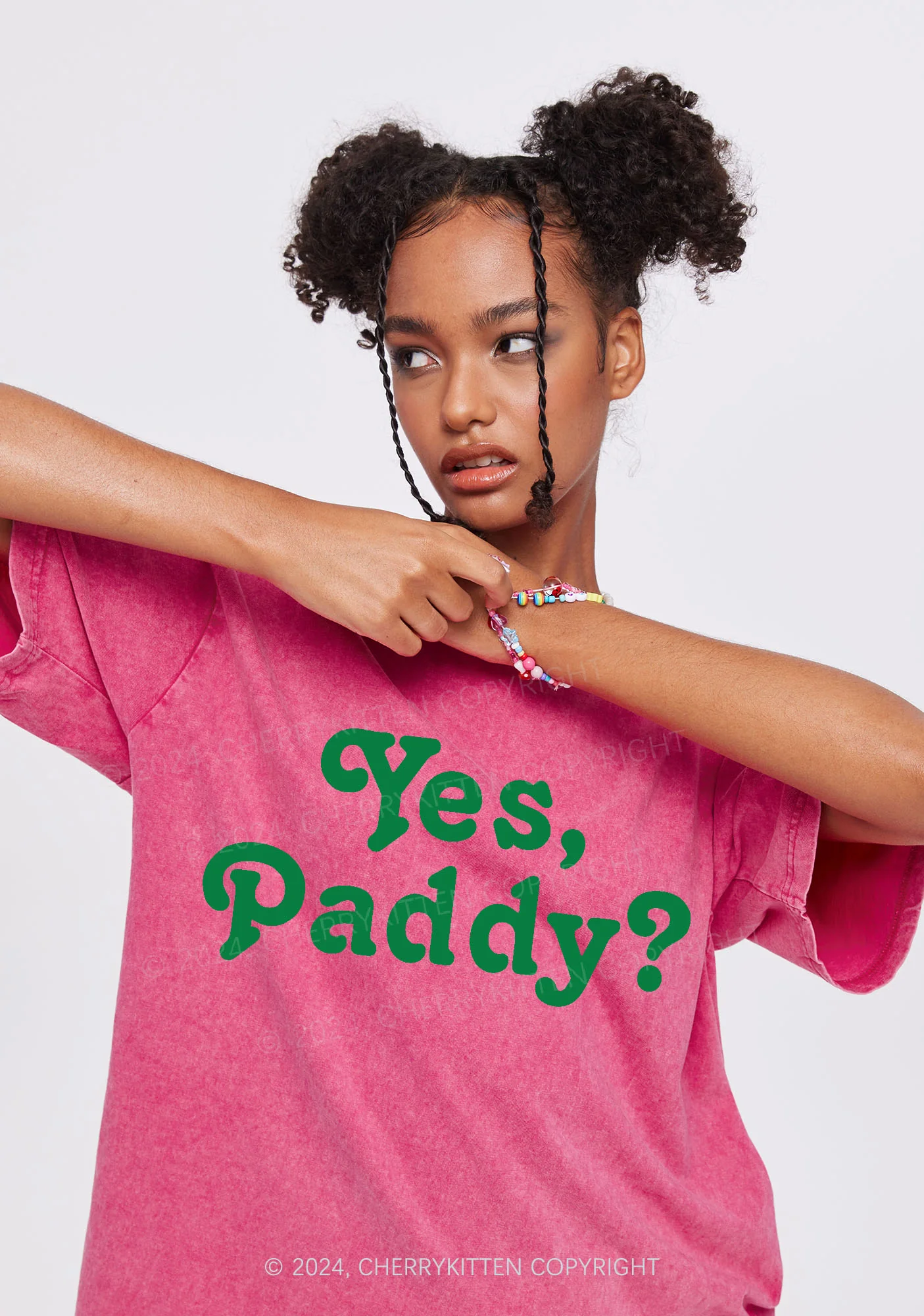 Yes Paddy St Patricks Y2K Washed Tee Cherrykitten - Image 2