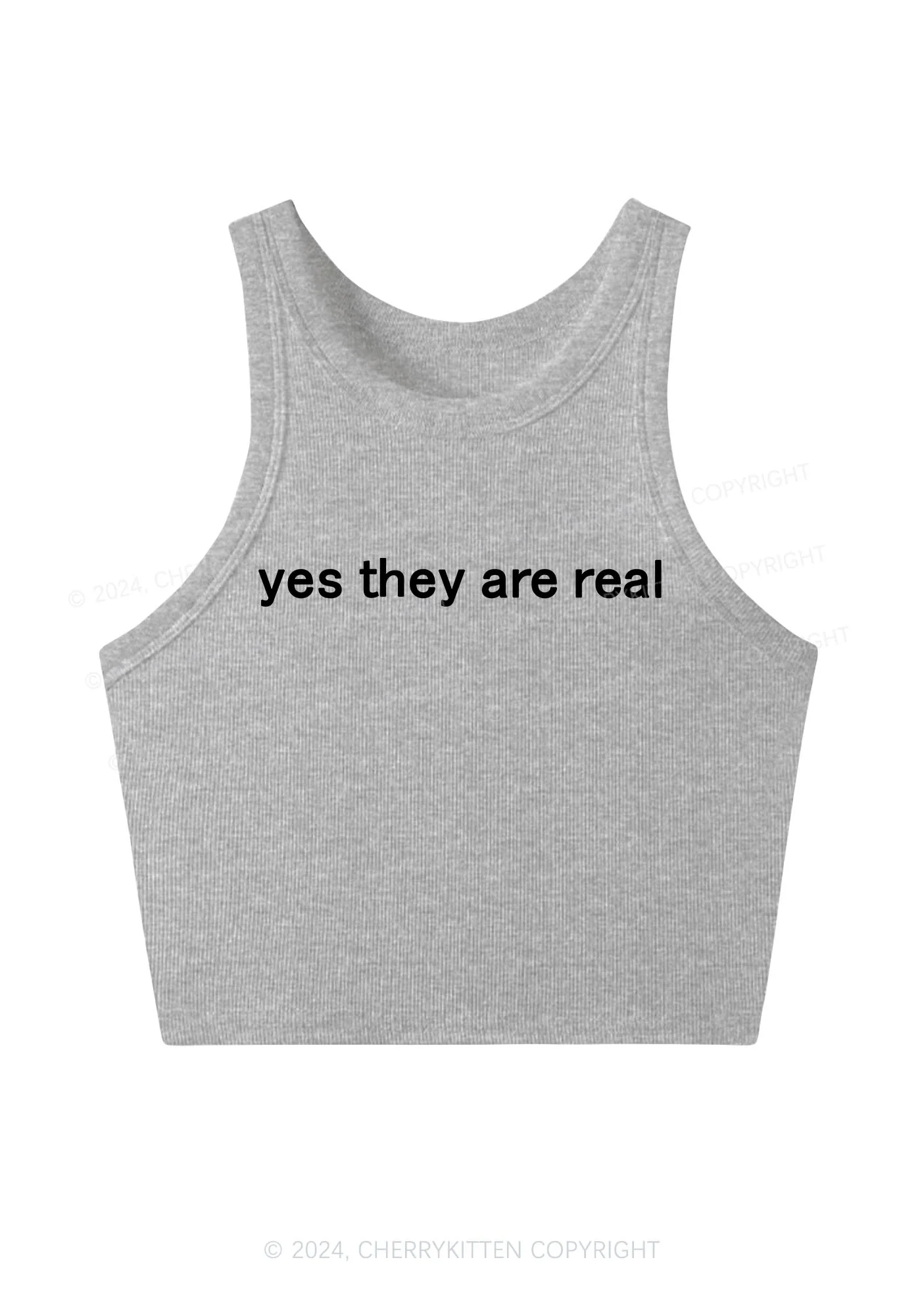 Yes They're Real Y2K Crop Tank Top Cherrykitten - Image 3