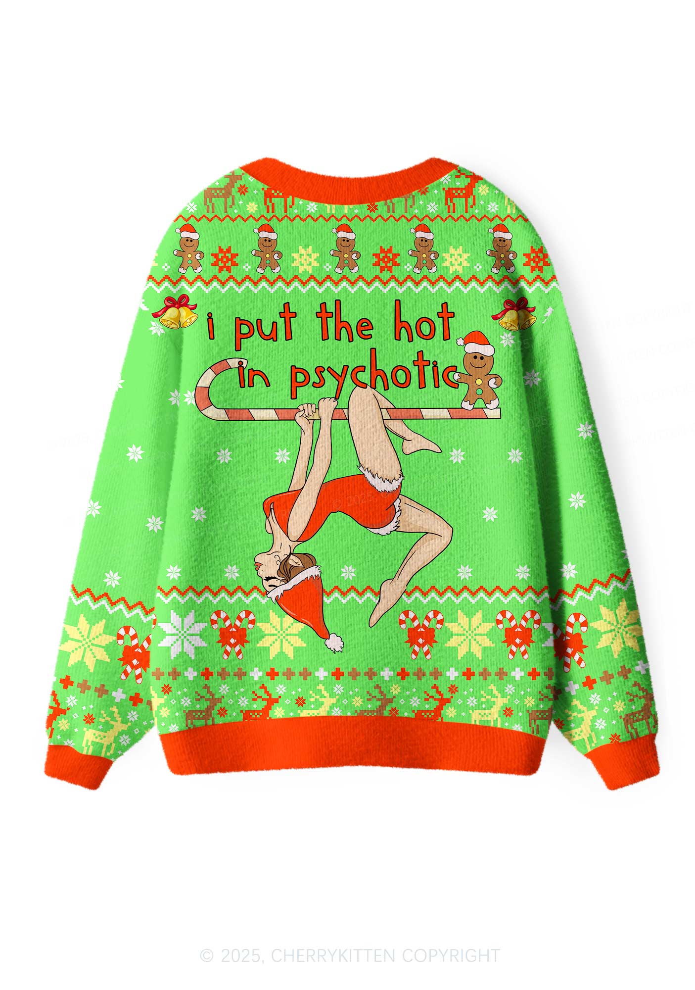 Yoga Girl Y2K Christmas Cardigan Knit Sweatshirt Cherrykitten - Image 3