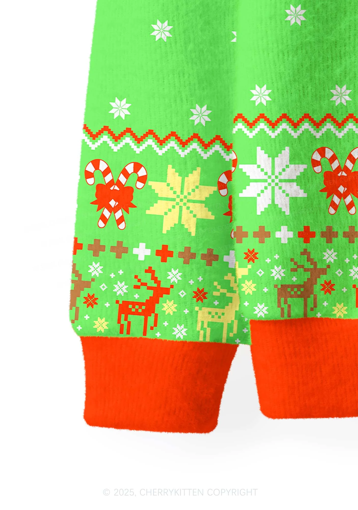 Yoga Girl Y2K Christmas Cardigan Knit Sweatshirt Cherrykitten - Image 4