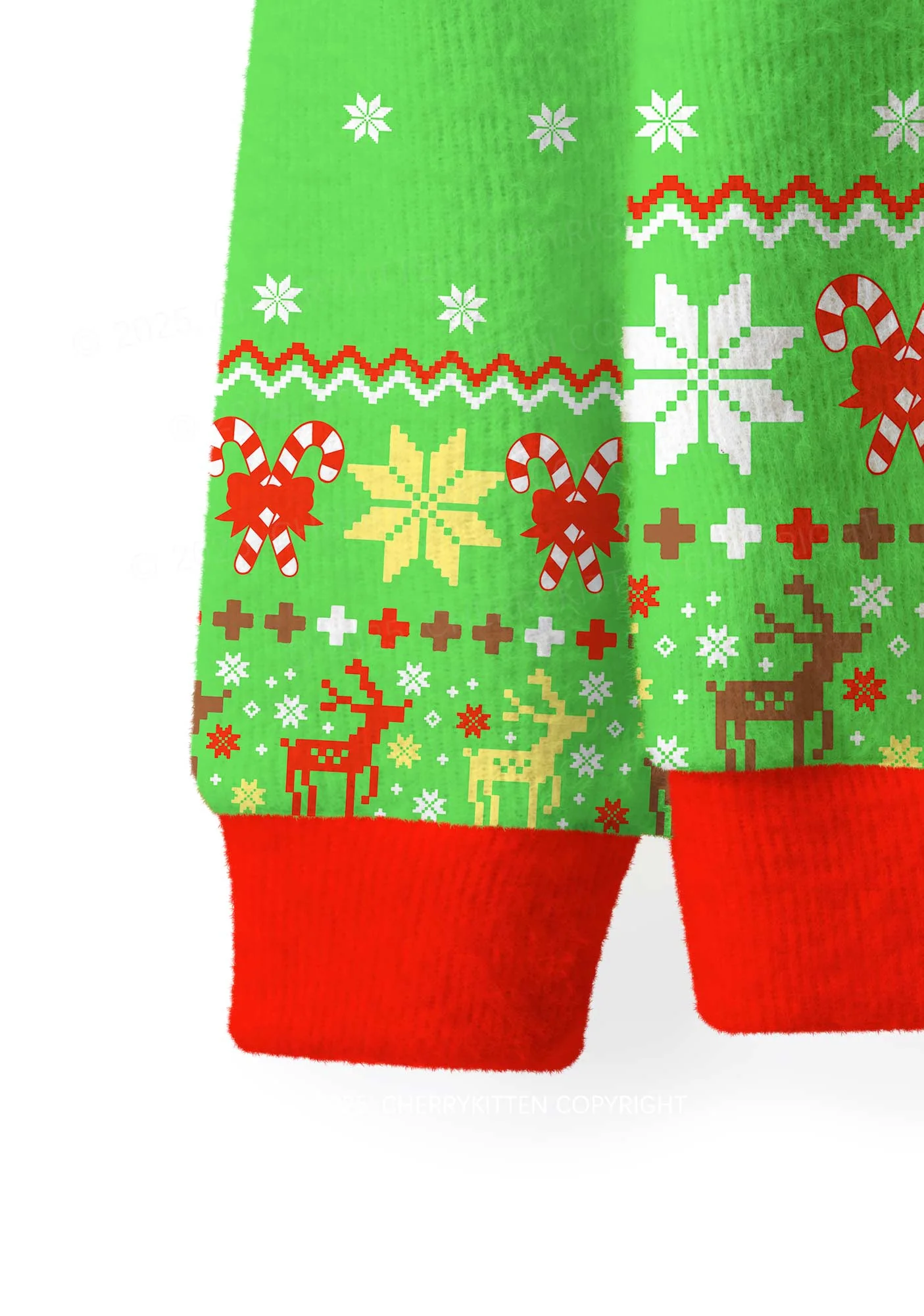 Yoga Girl Y2K Christmas Knit Sweatshirt Cherrykitten - Image 3