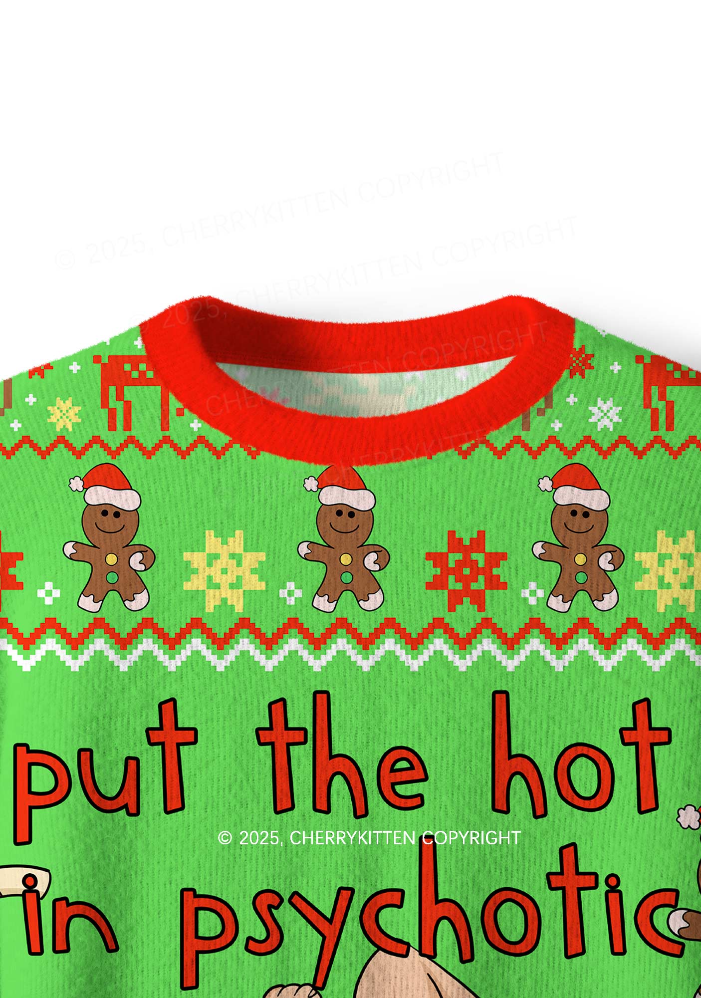Yoga Girl Y2K Christmas Knit Sweatshirt Cherrykitten - Image 4