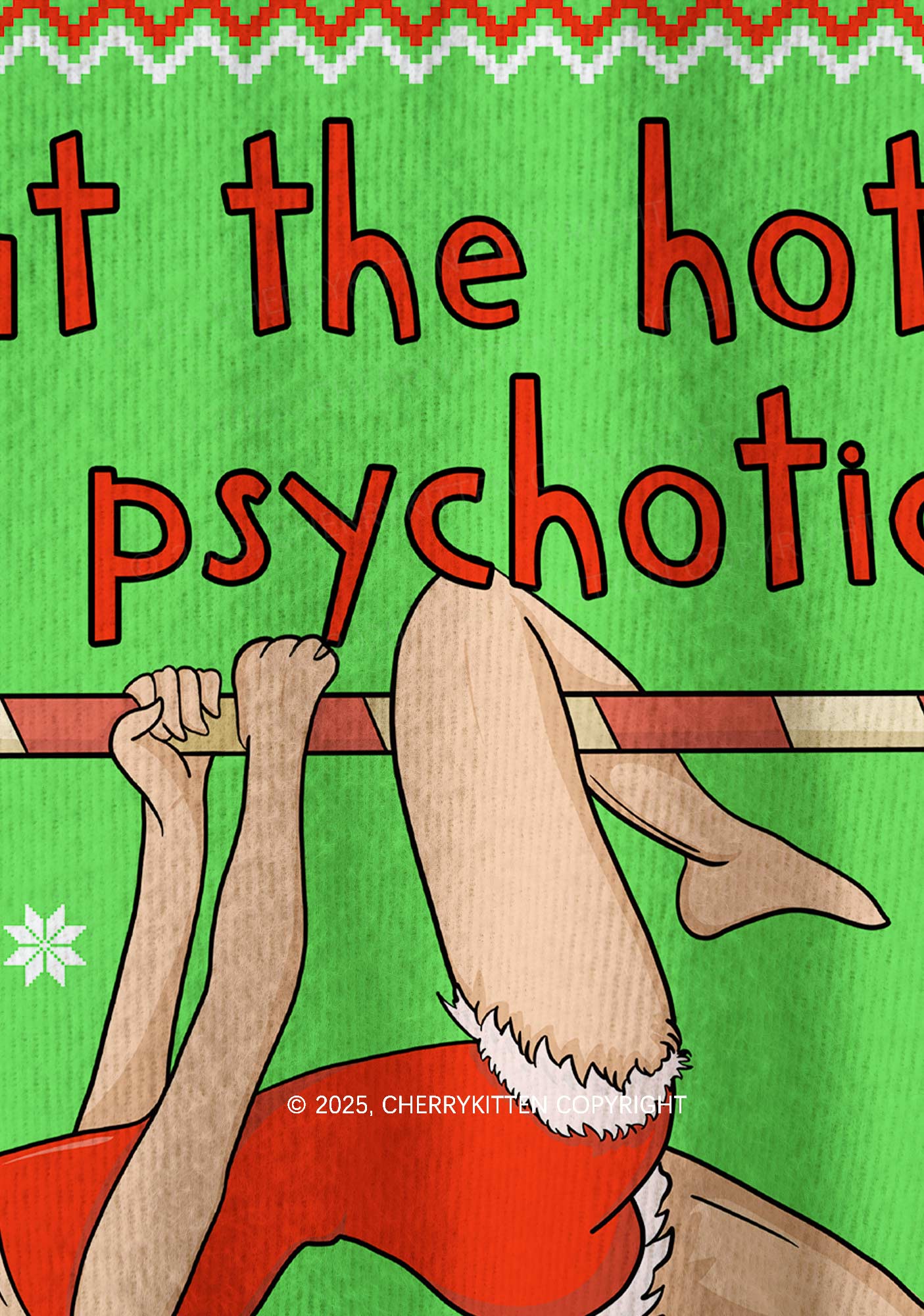 Yoga Girl Y2K Christmas Knit Sweatshirt Cherrykitten - Image 5