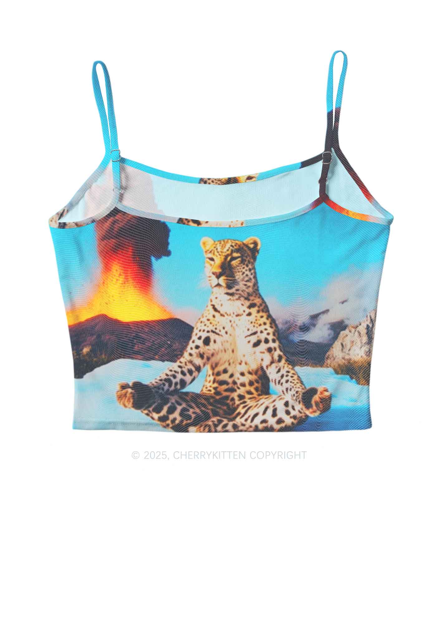 Yoga Leopard And Volcano Y2K Mesh Cami Tank Cherrykitten - Image 3