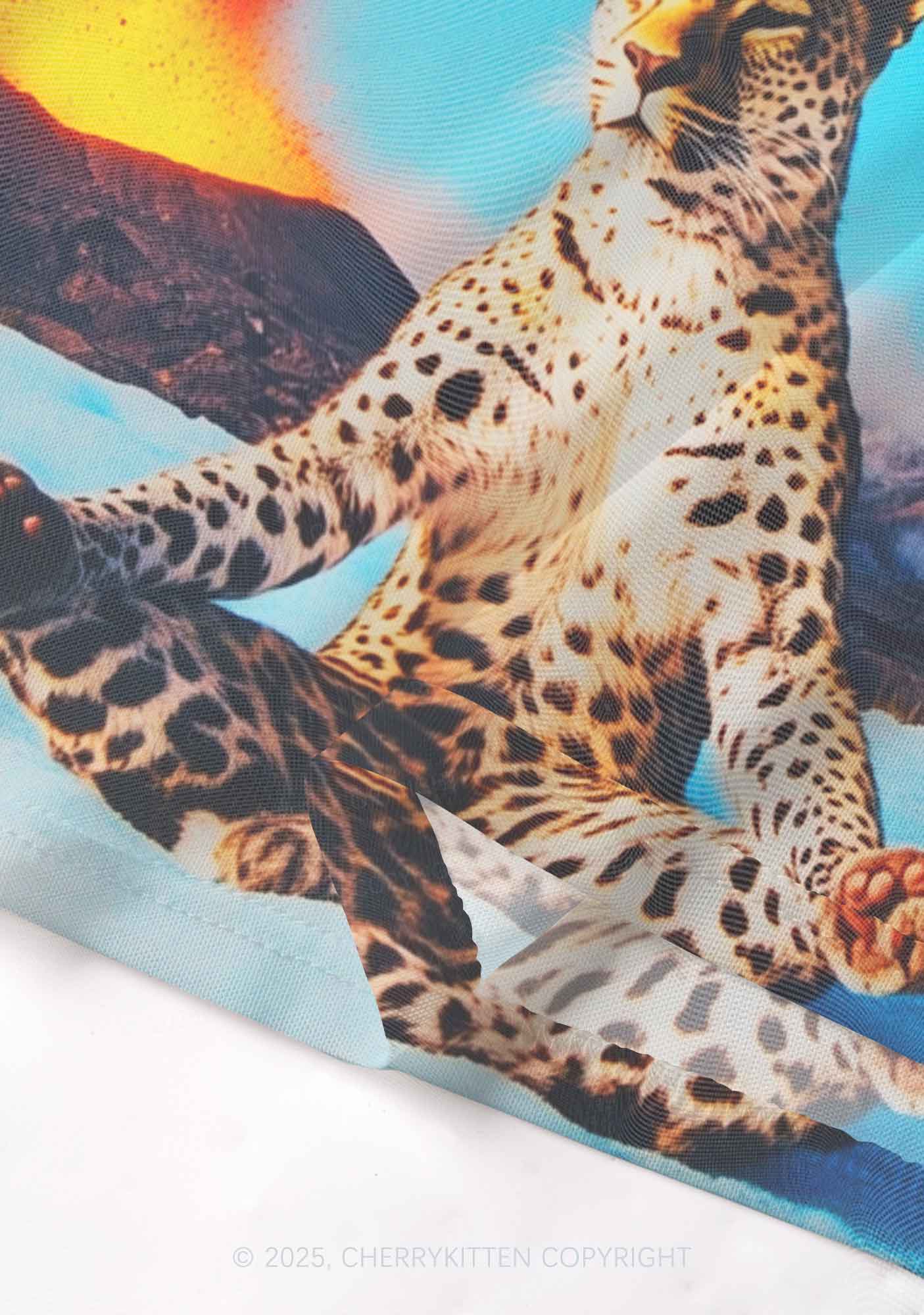Yoga Leopard And Volcano Y2K Mesh Cami Tank Cherrykitten - Image 4
