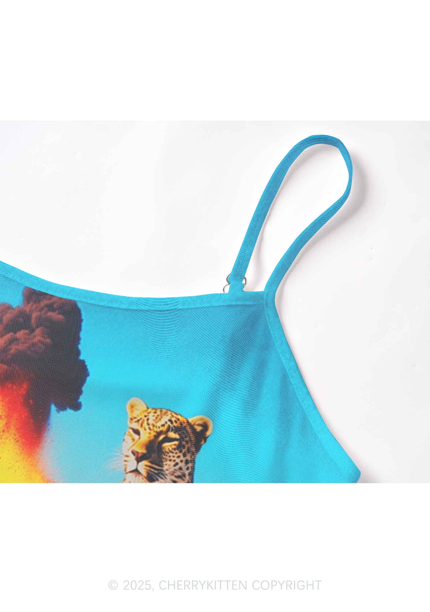 Yoga Leopard And Volcano Y2K Mesh Cami Tank Cherrykitten - Image 5