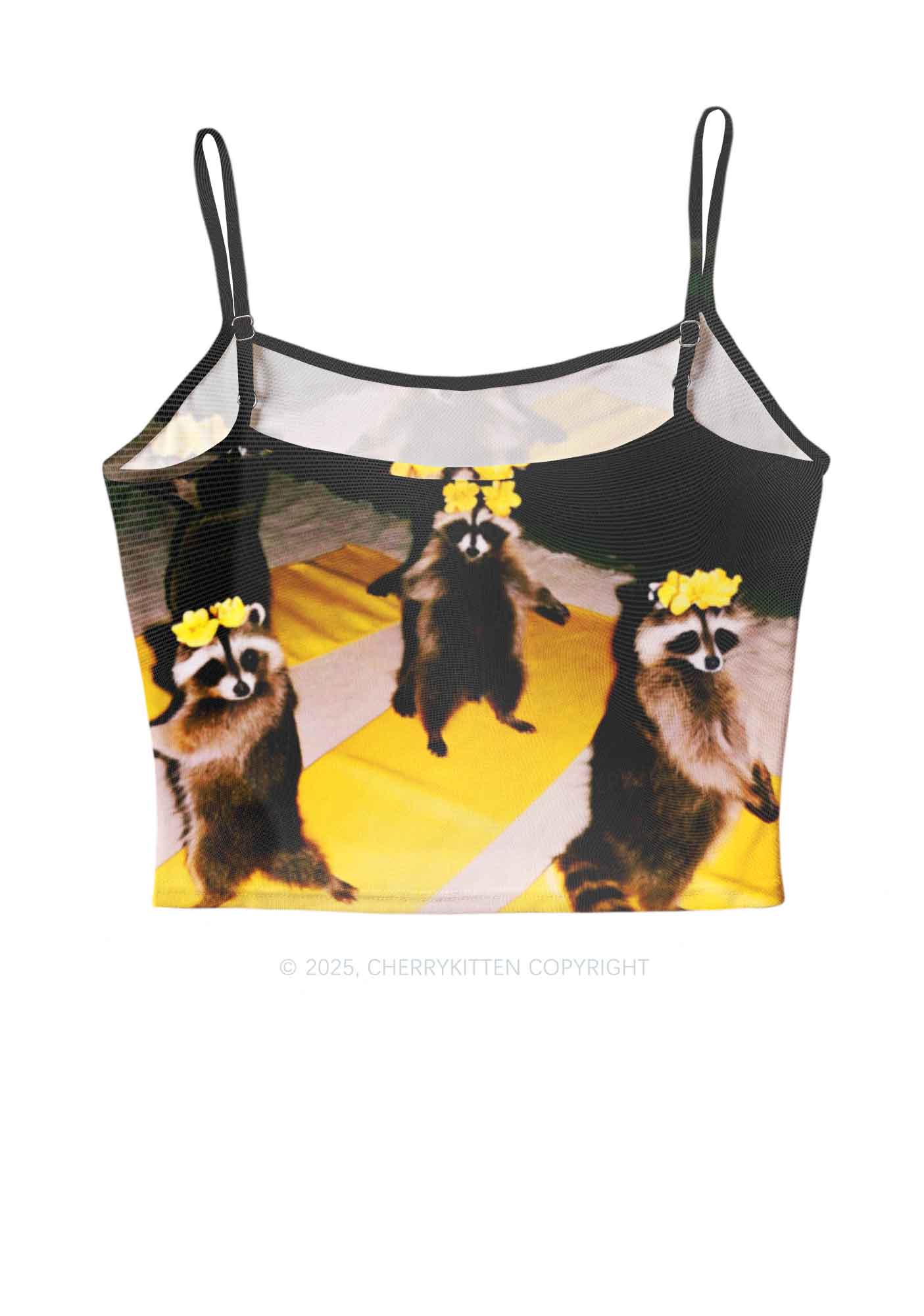 Yoga Raccoon Y2K Mesh Cami Tank Cherrykitten - Image 2