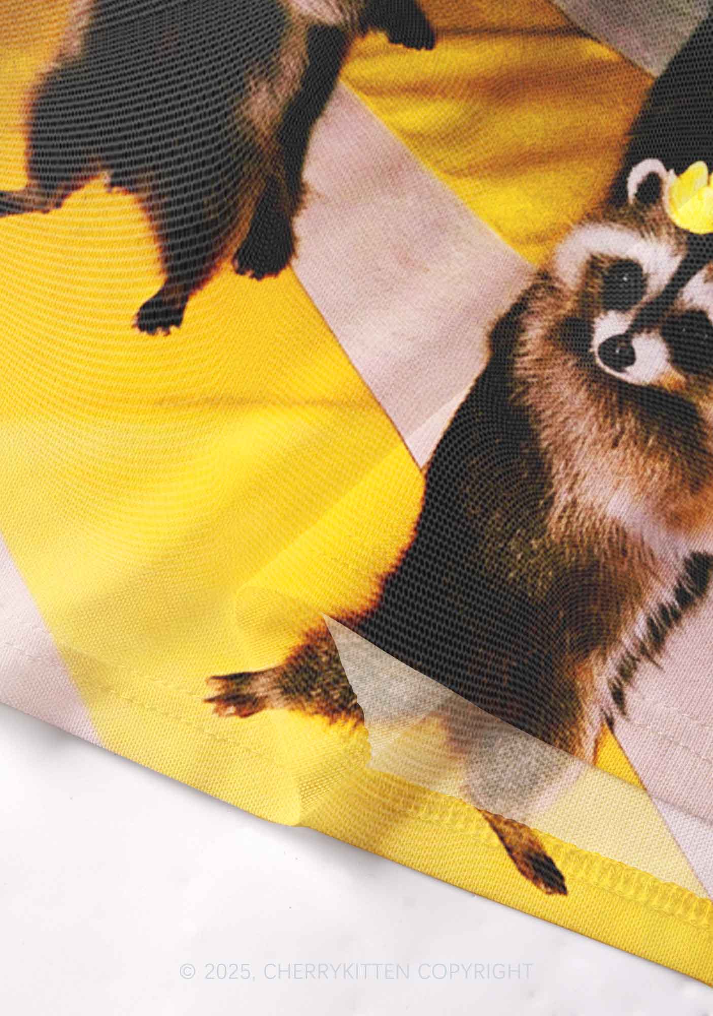 Yoga Raccoon Y2K Mesh Cami Tank Cherrykitten - Image 3