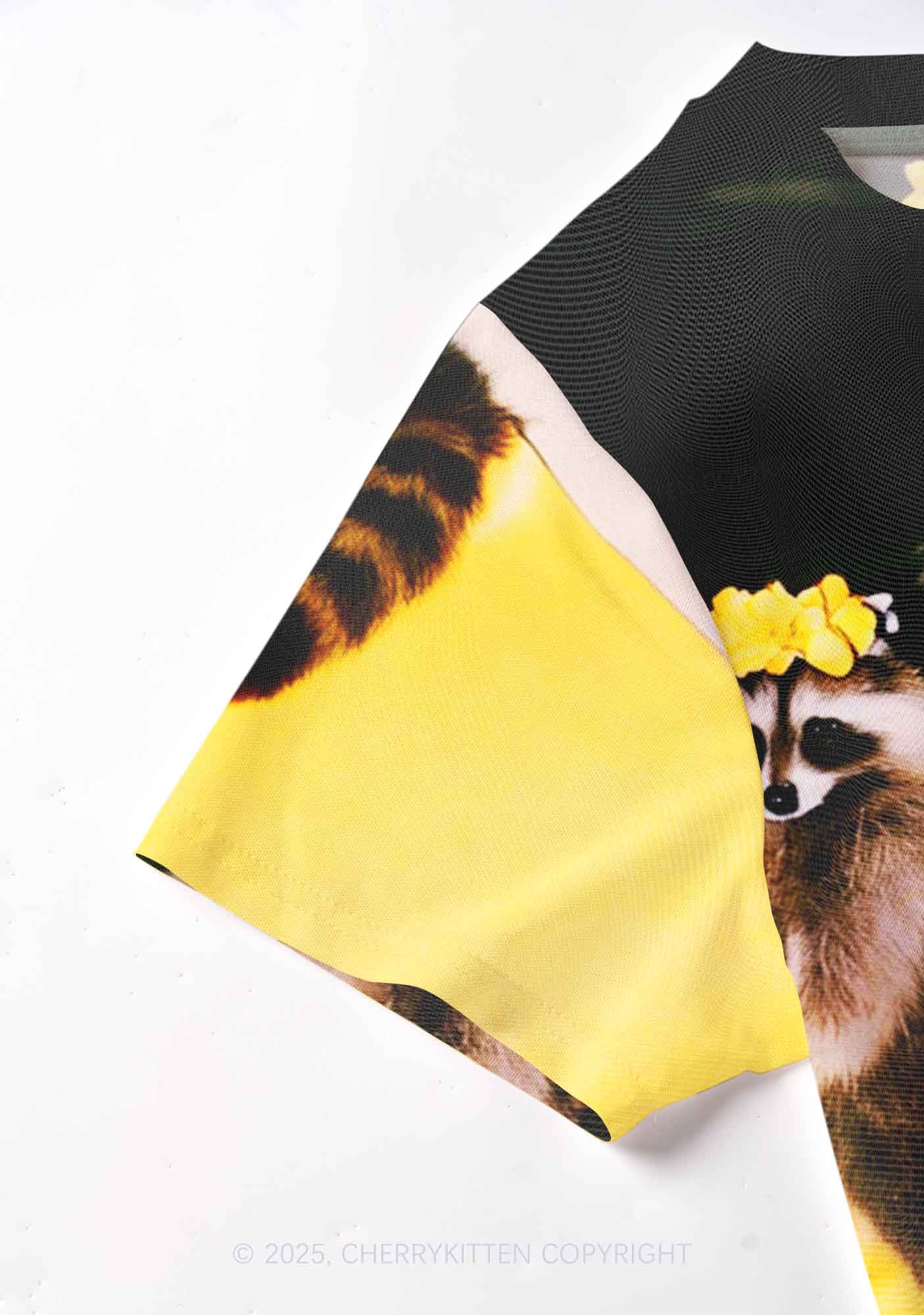 Yoga Raccoon Y2K Mesh Crop Top Cherrykitten - Image 3