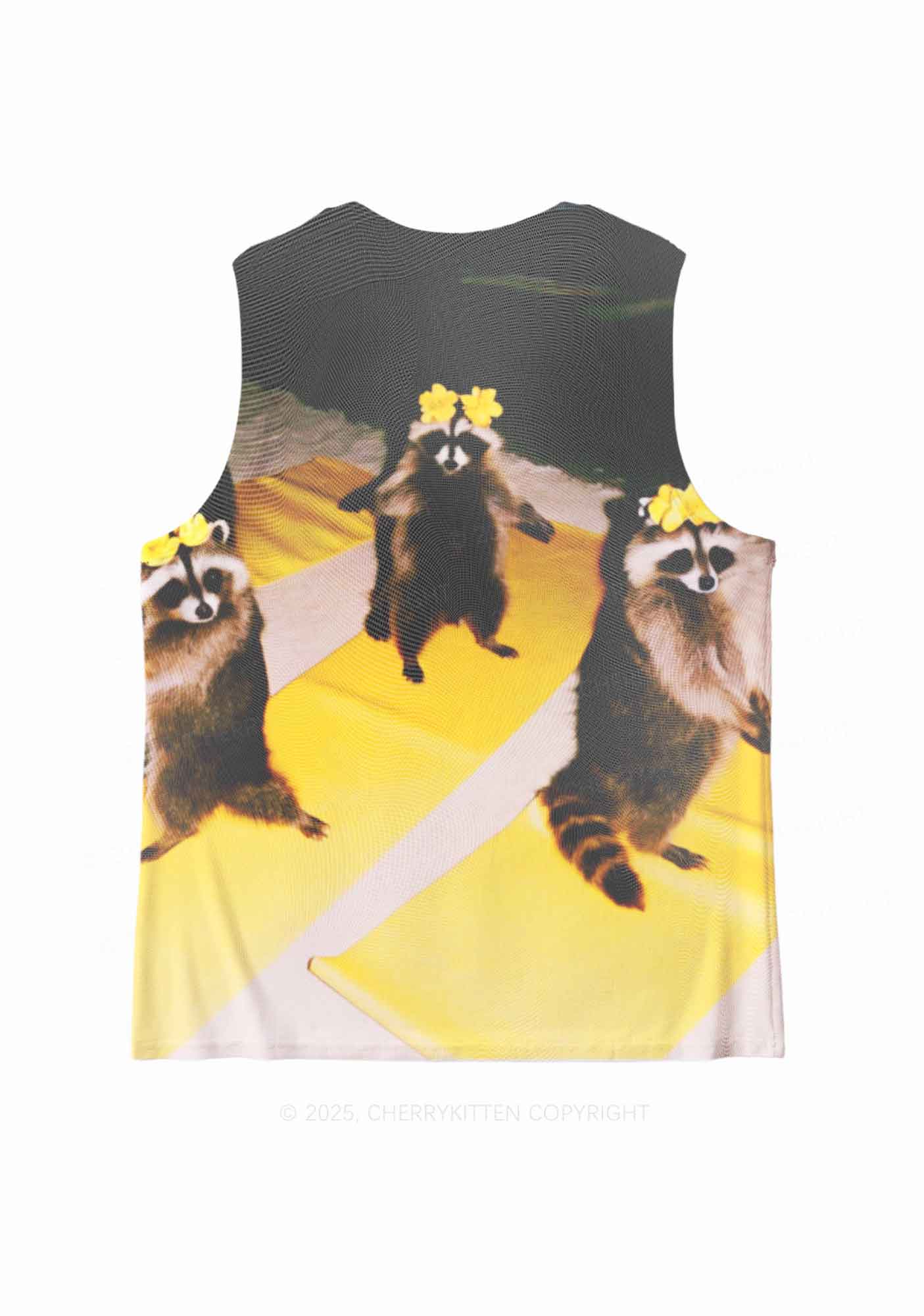 Yoga Raccoon Y2K Mesh Muscle Tank Cherrykitten - Image 3