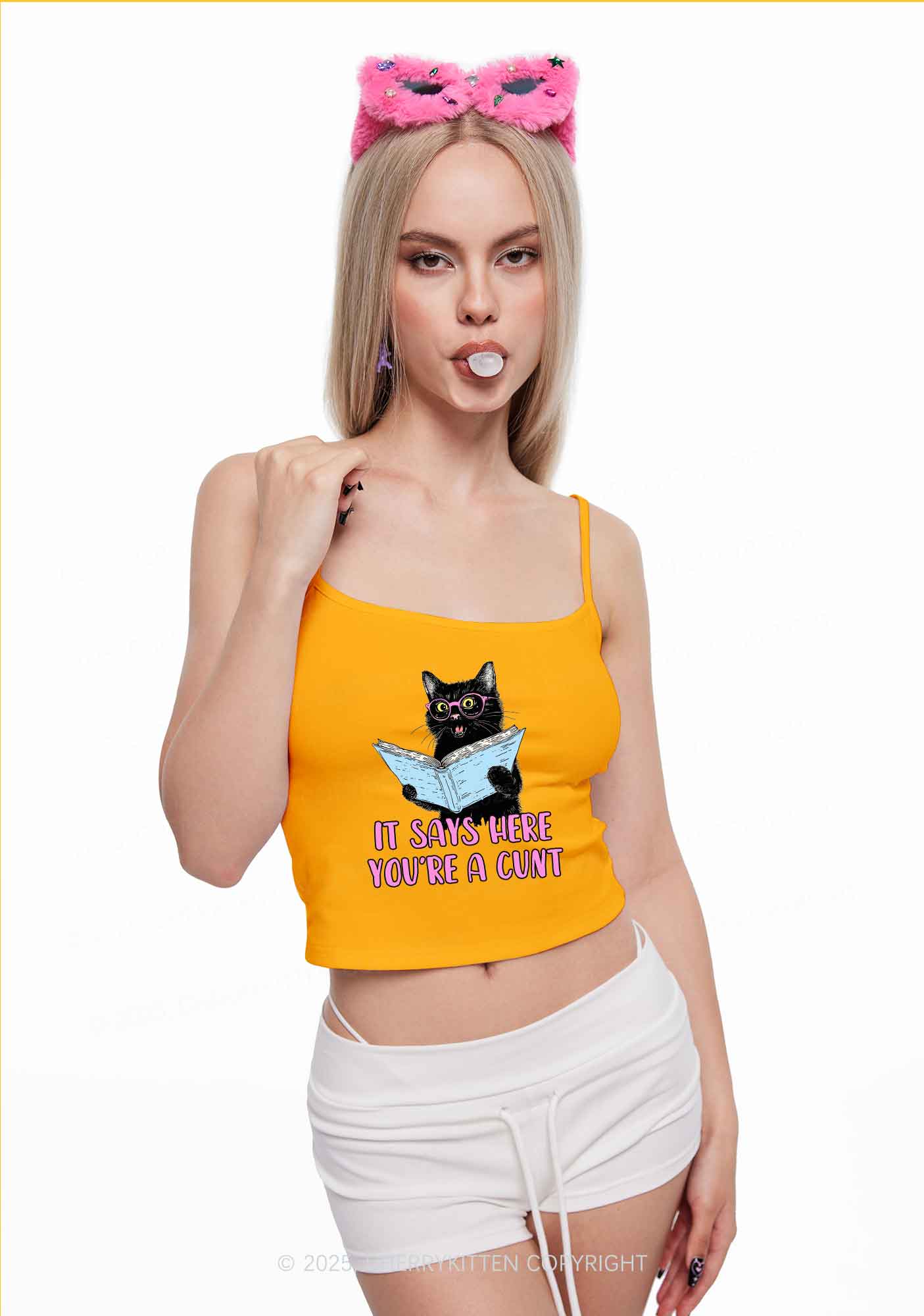 You Are A Cxxt Y2K Spaghetti Strap Cami Cherrykitten - Image 2
