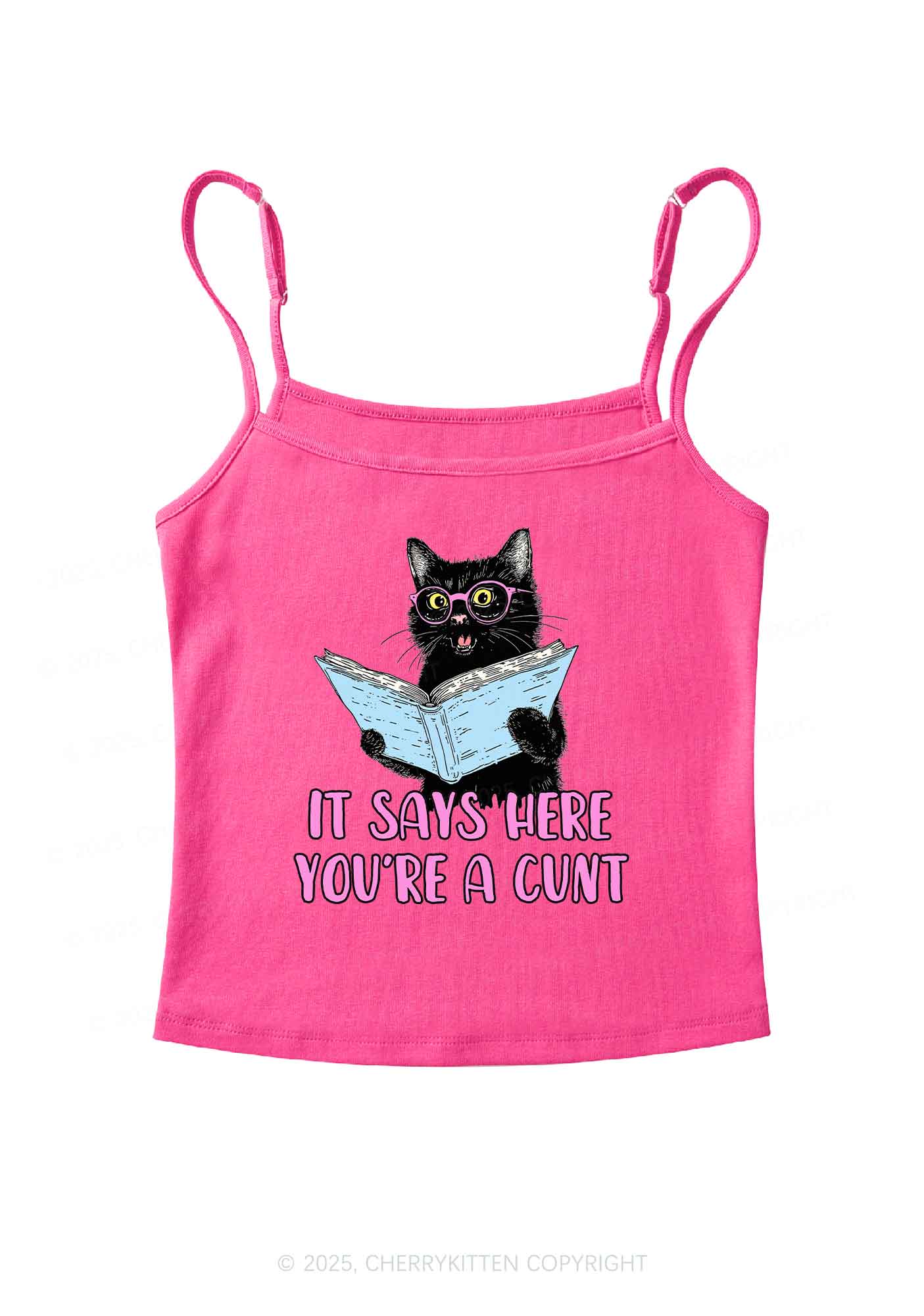 You Are A Cxxt Y2K Spaghetti Strap Cami Cherrykitten - Image 4