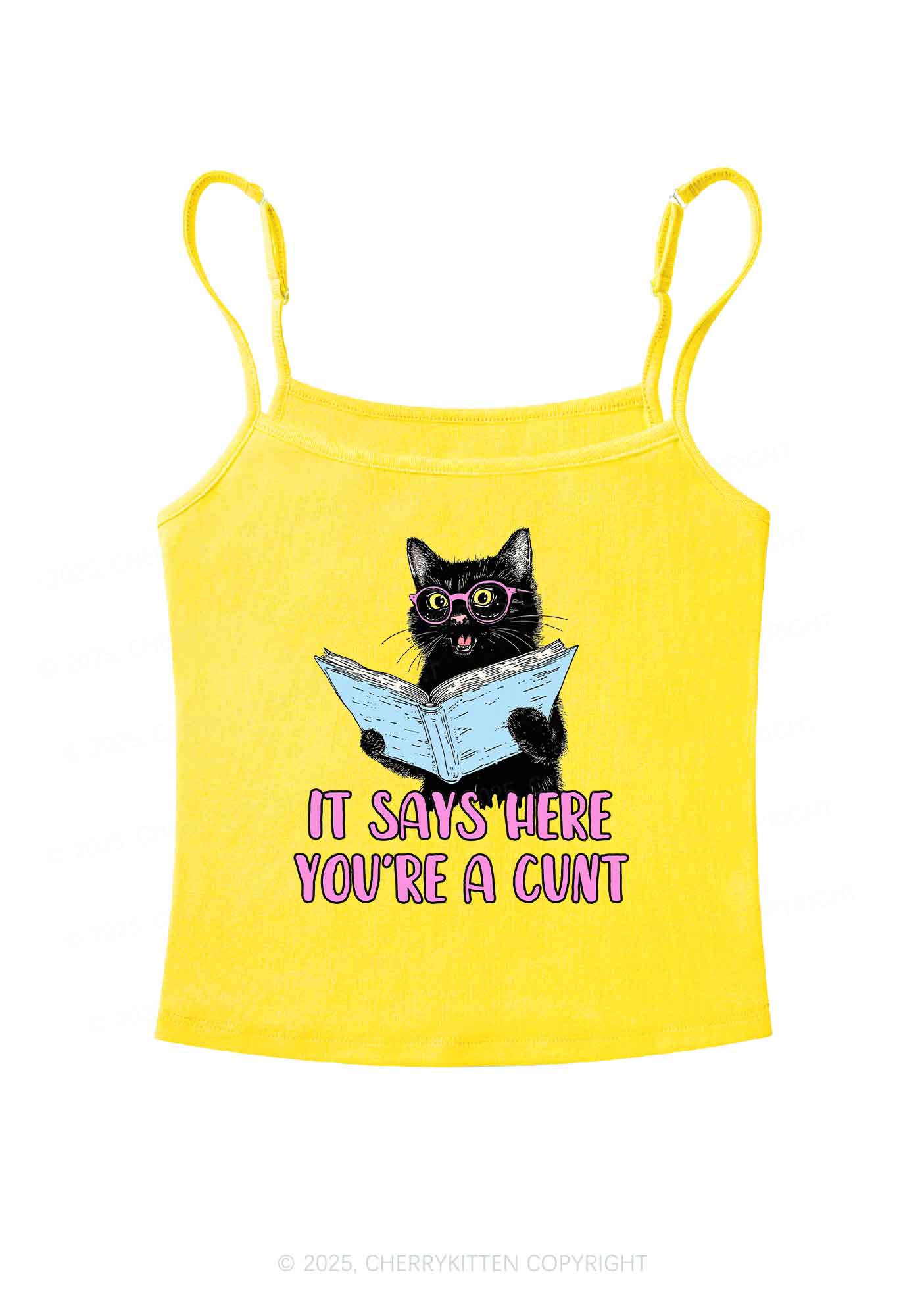 You Are A Cxxt Y2K Spaghetti Strap Cami Cherrykitten - Image 5