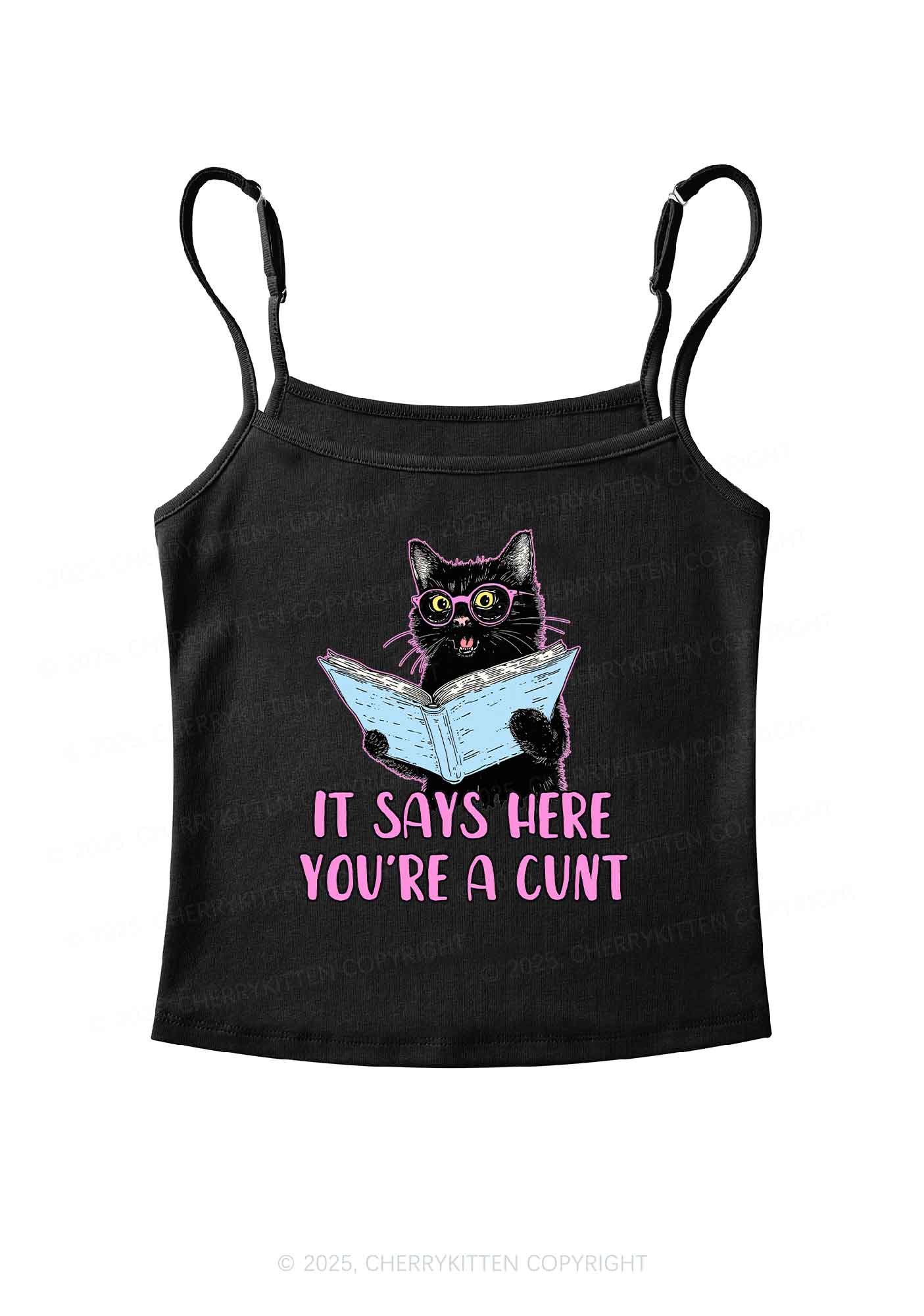 You Are A Cxxt Y2K Spaghetti Strap Cami Cherrykitten - Image 7