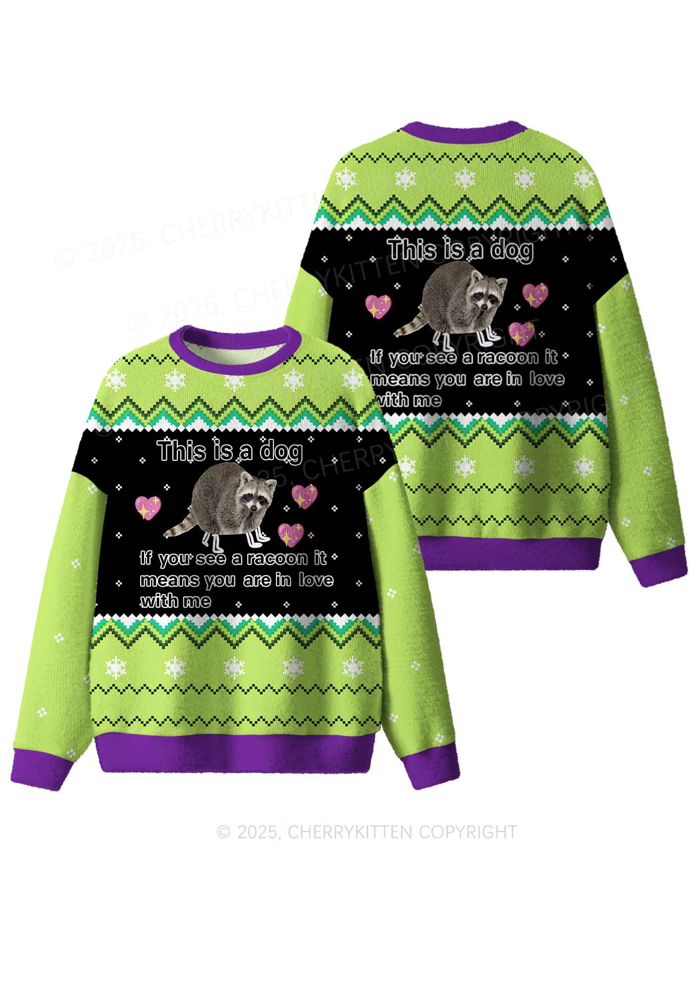 You Are In Love With Me Y2K Christmas Knit Sweatshirt Cherrykitten - Image 3