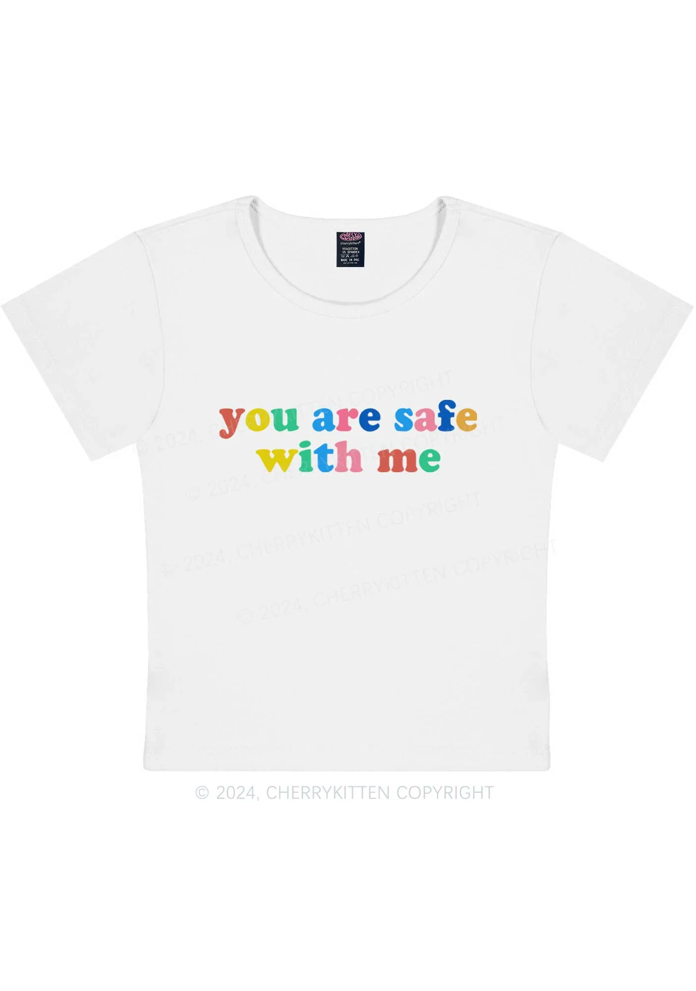You Are Safe With Me Y2K Baby Tee Cherrykitten - Image 5