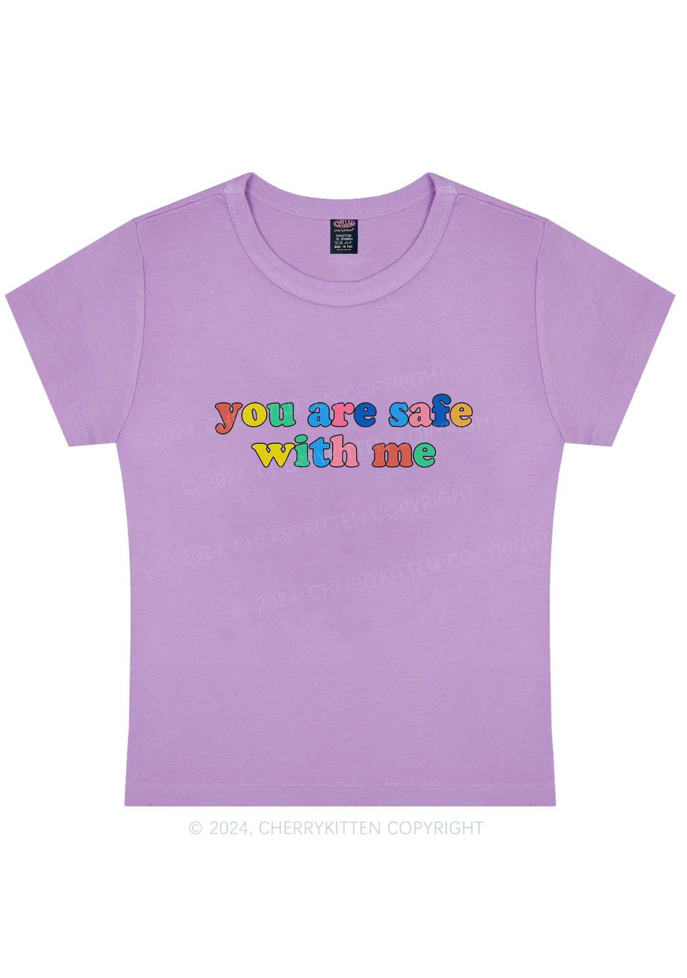 You Are Safe With Me Y2K Baby Tee Cherrykitten - Image 6
