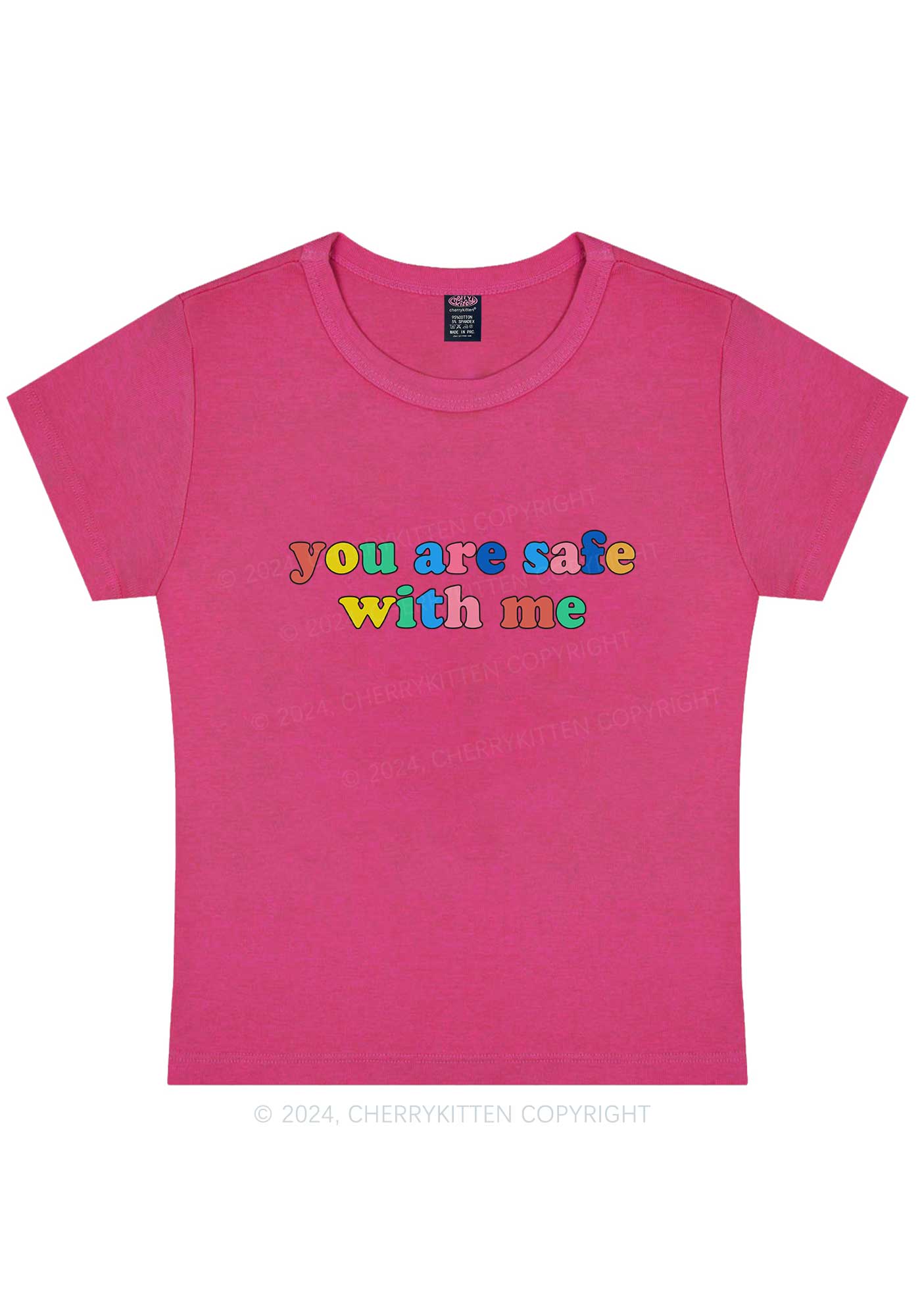 You Are Safe With Me Y2K Baby Tee Cherrykitten - Image 7