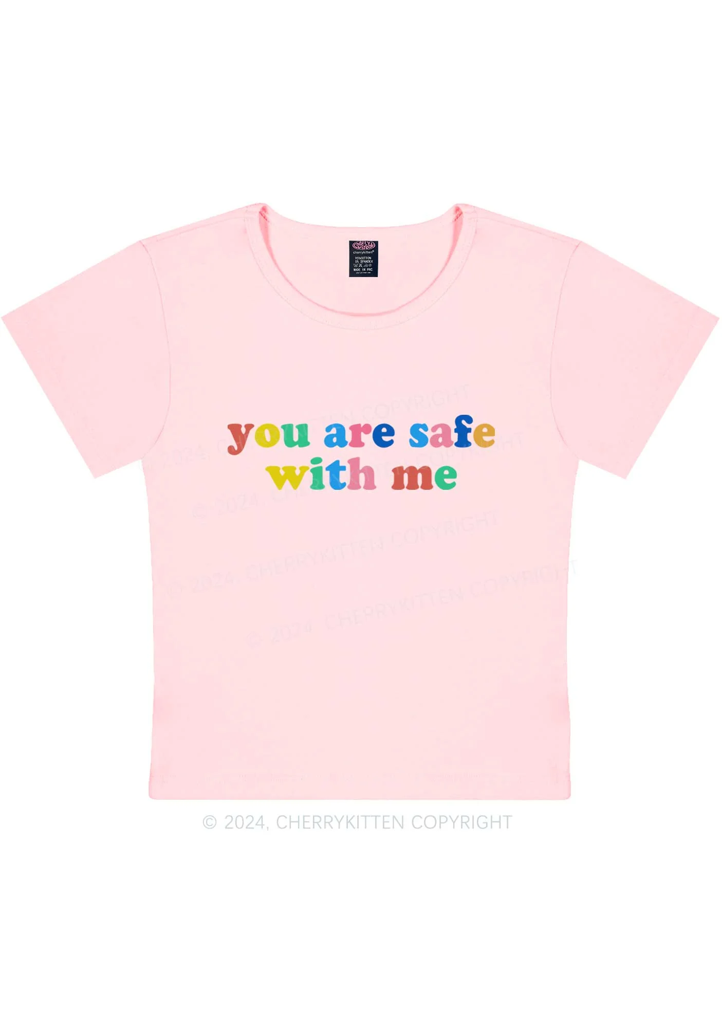 You Are Safe With Me Y2K Baby Tee Cherrykitten - Image 8
