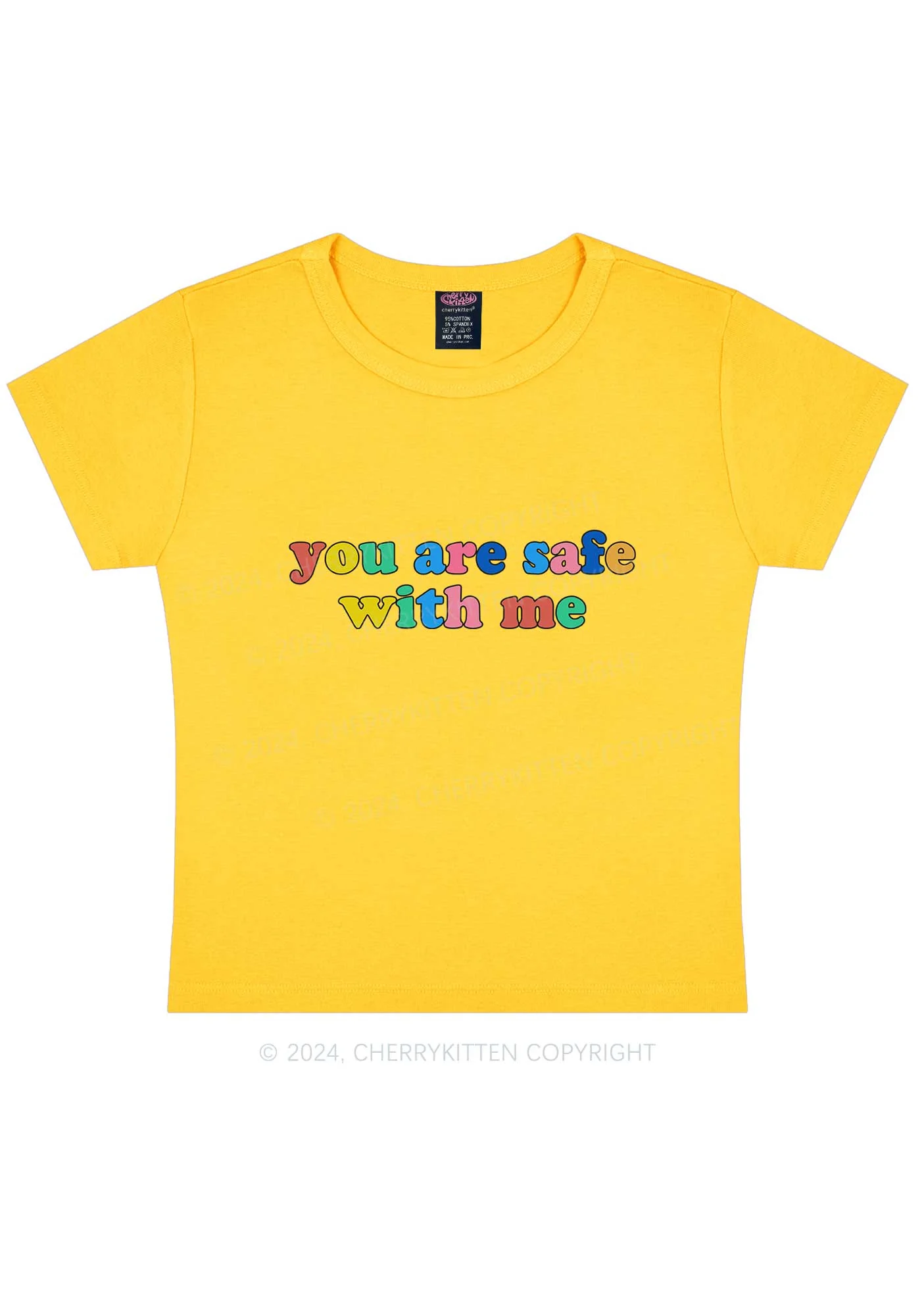 You Are Safe With Me Y2K Baby Tee Cherrykitten - Image 9