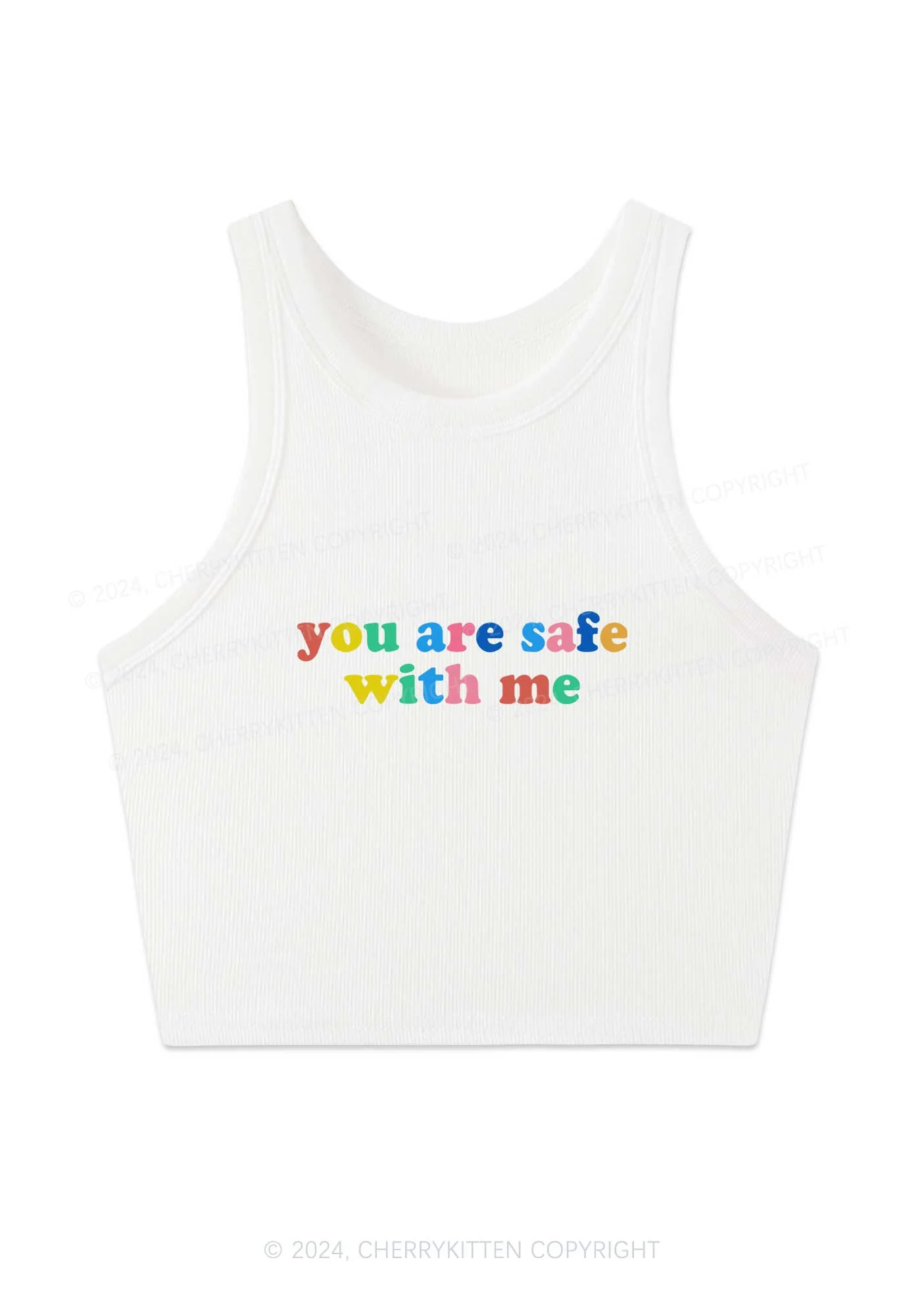 You Are Safe With Me Y2K Crop Tank Top Cherrykitten - Image 2
