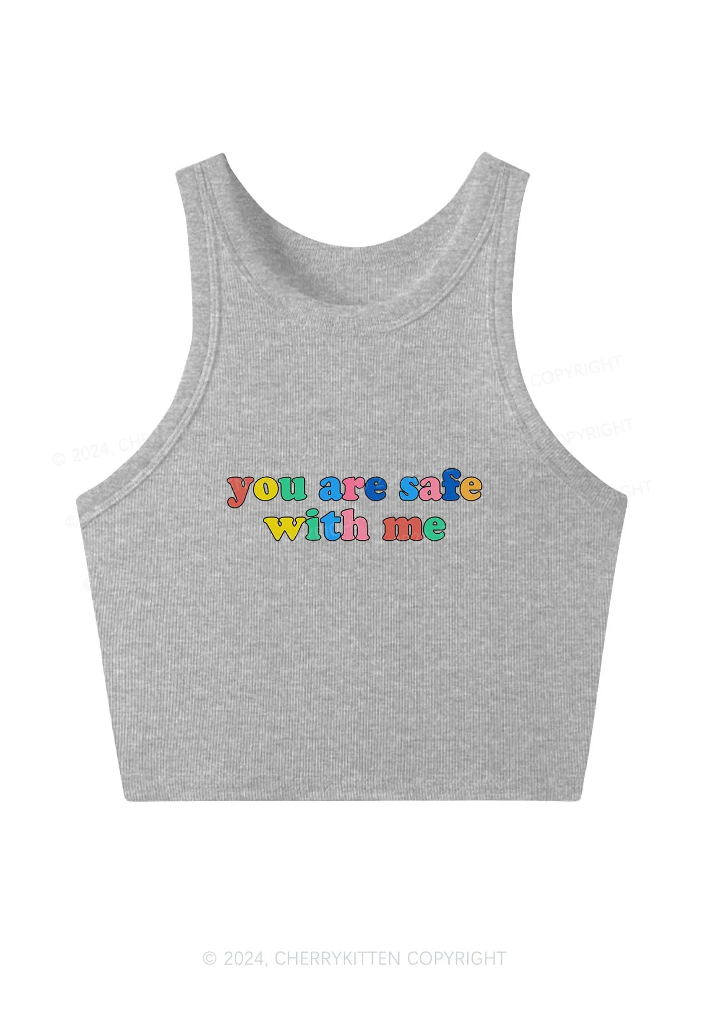 You Are Safe With Me Y2K Crop Tank Top Cherrykitten - Image 3