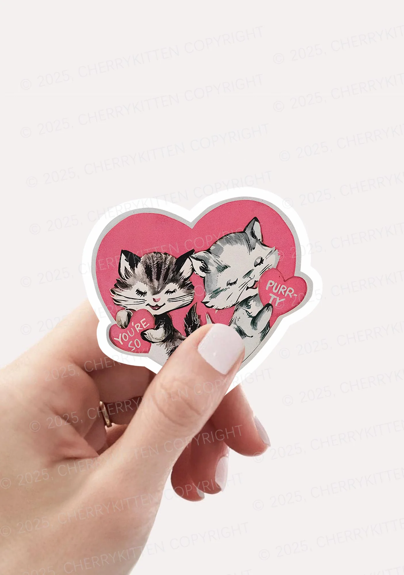 You Are So Purrty 1Pc Y2K Sticker Cherrykitten - Image 2