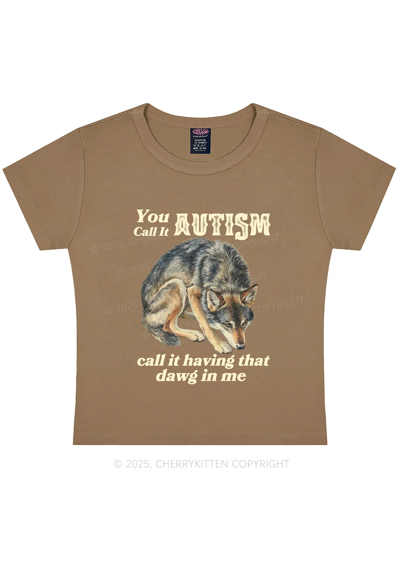 You Call It Autism Y2K Baby Tee Cherrykitten - Image 10