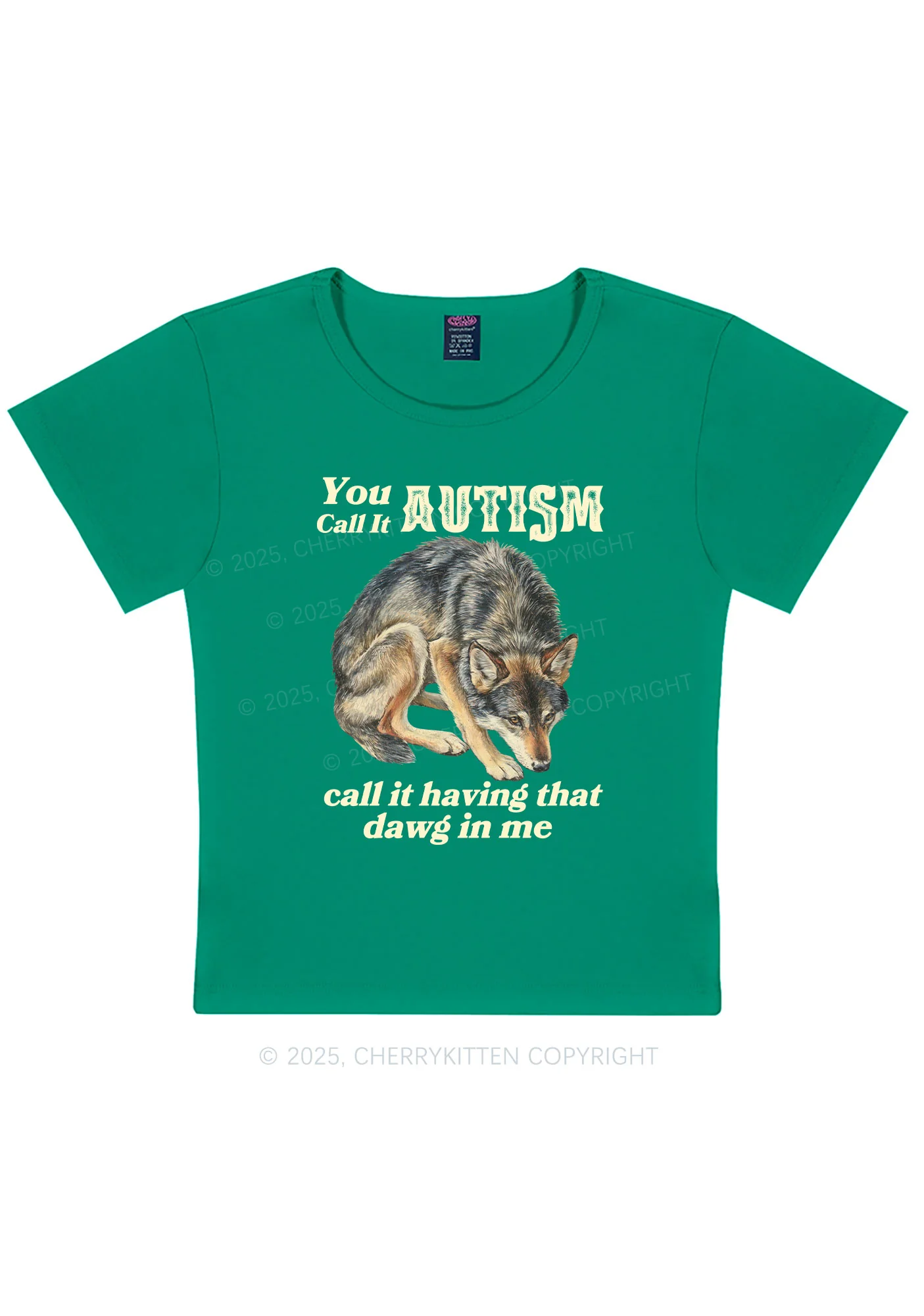 You Call It Autism Y2K Baby Tee Cherrykitten - Image 11