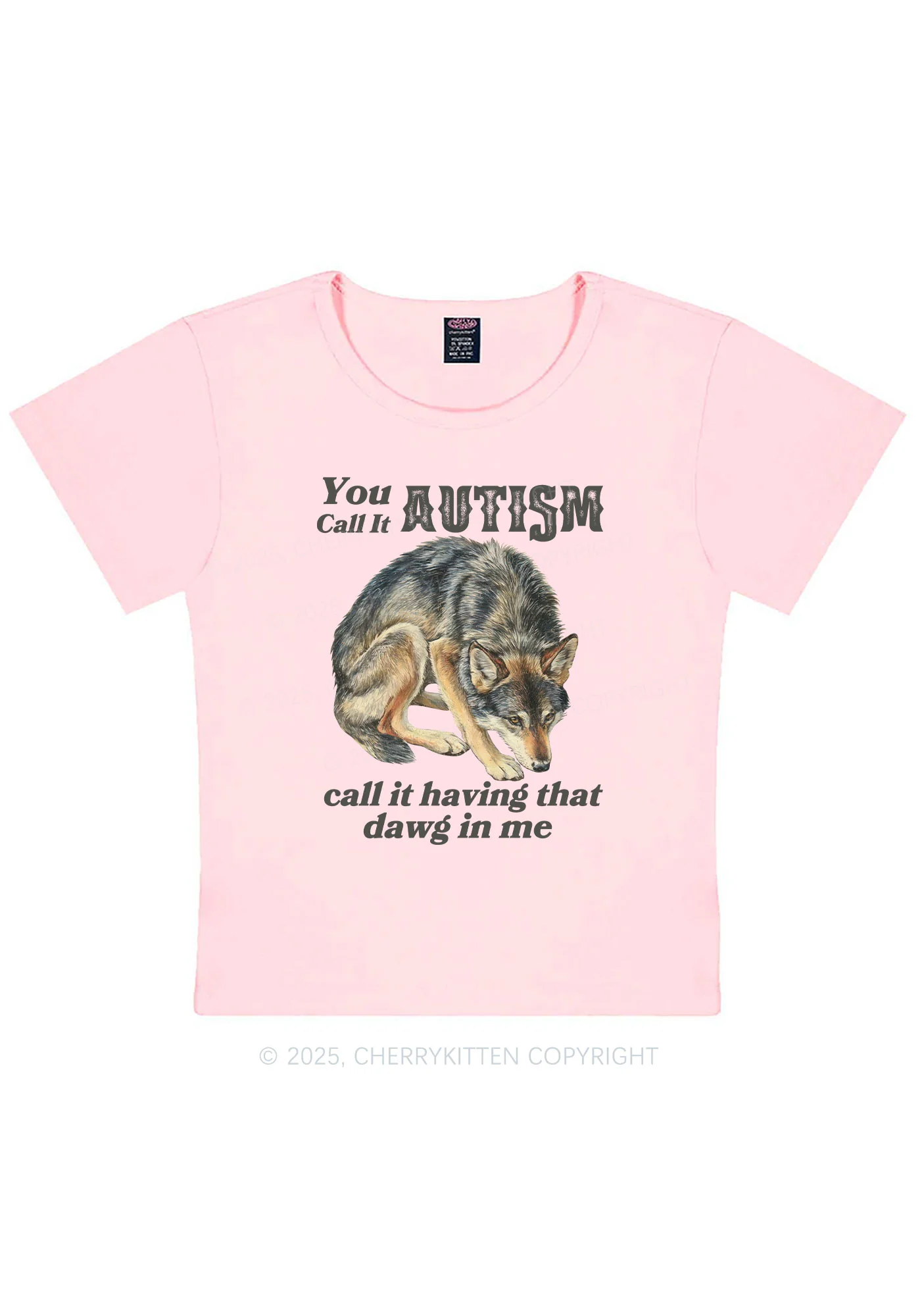You Call It Autism Y2K Baby Tee Cherrykitten - Image 12
