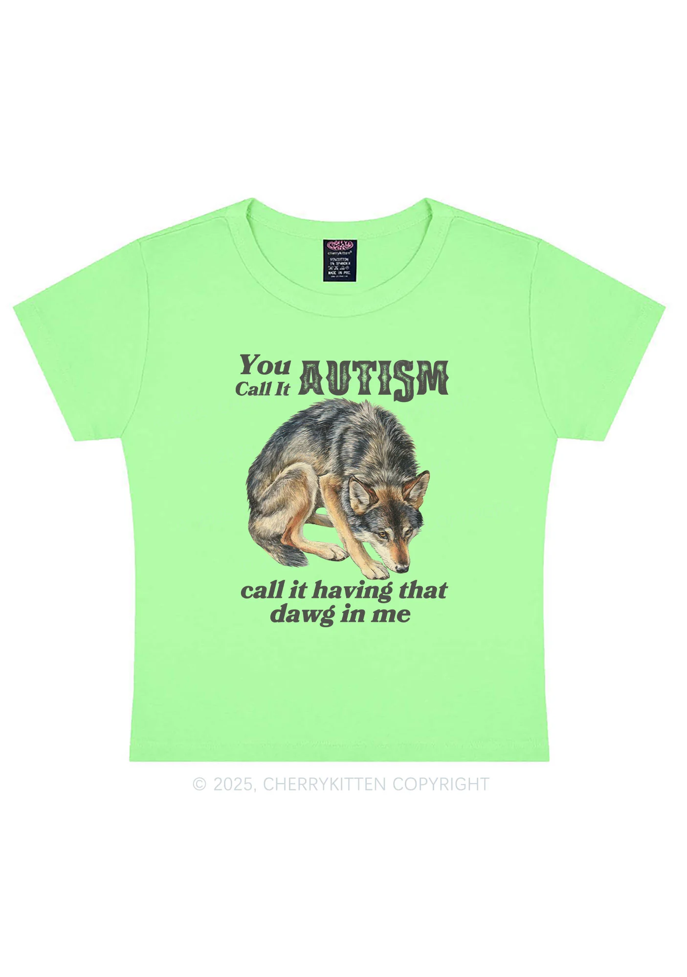 You Call It Autism Y2K Baby Tee Cherrykitten - Image 13