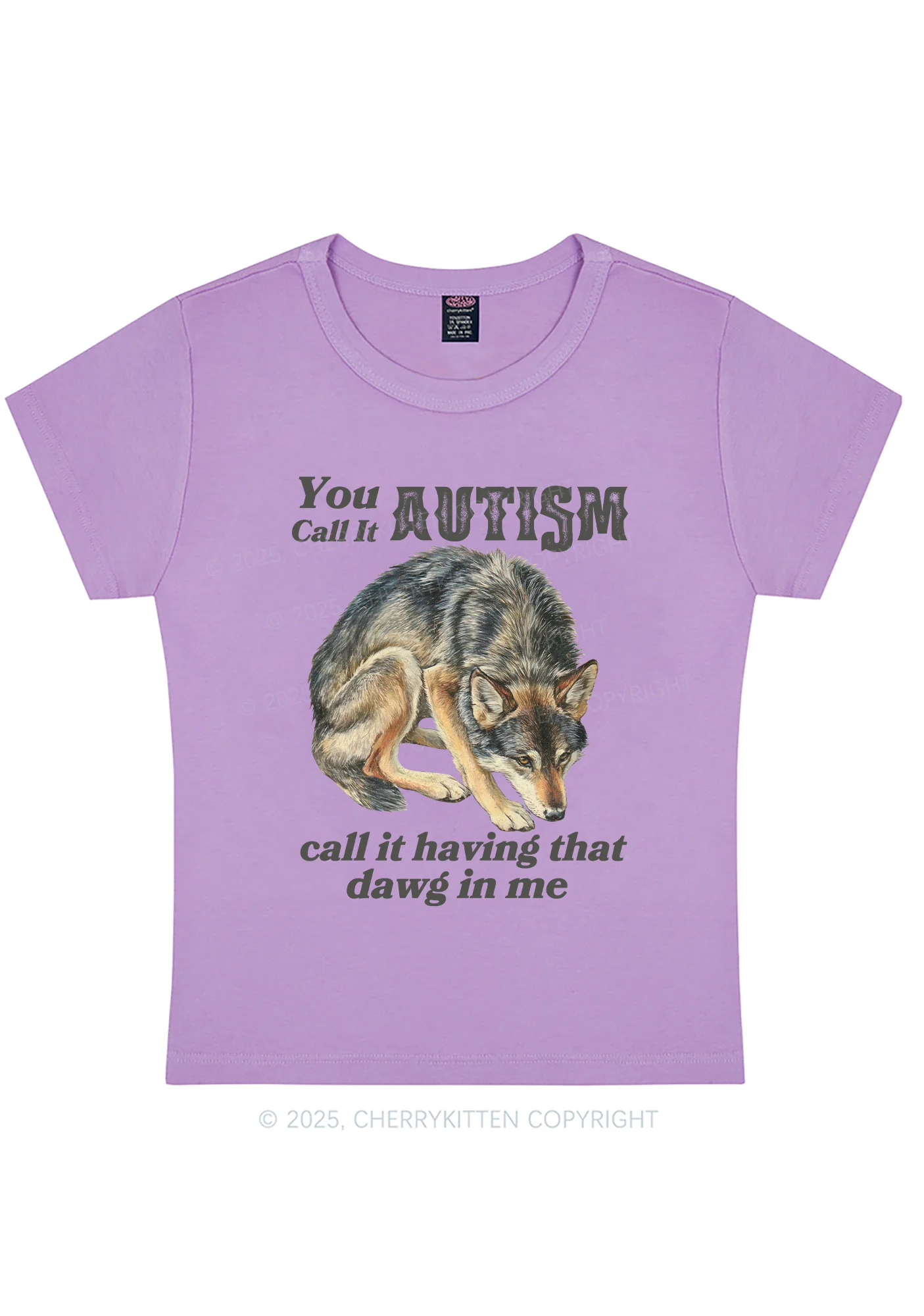 You Call It Autism Y2K Baby Tee Cherrykitten - Image 6