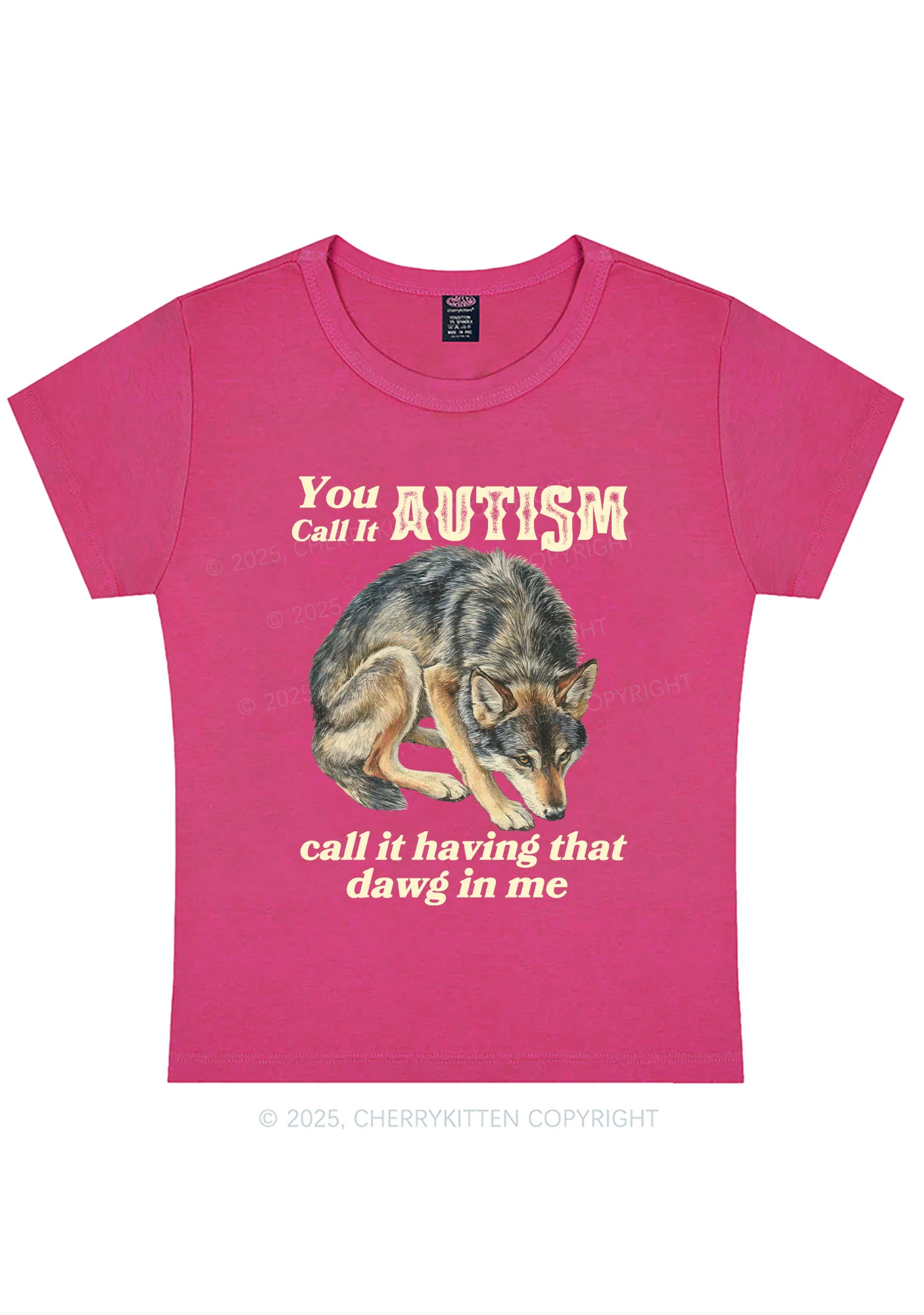 You Call It Autism Y2K Baby Tee Cherrykitten - Image 7