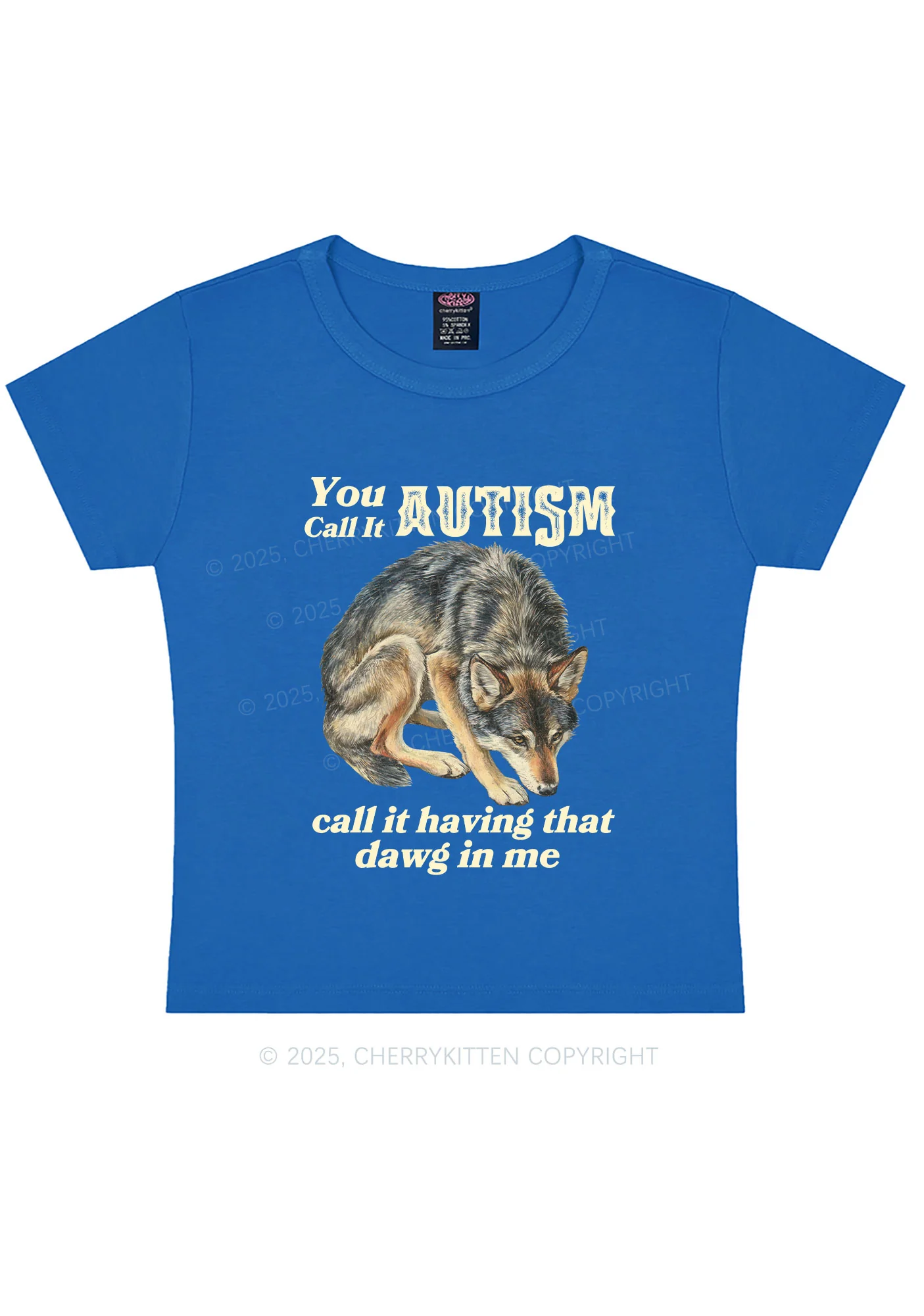 You Call It Autism Y2K Baby Tee Cherrykitten - Image 9