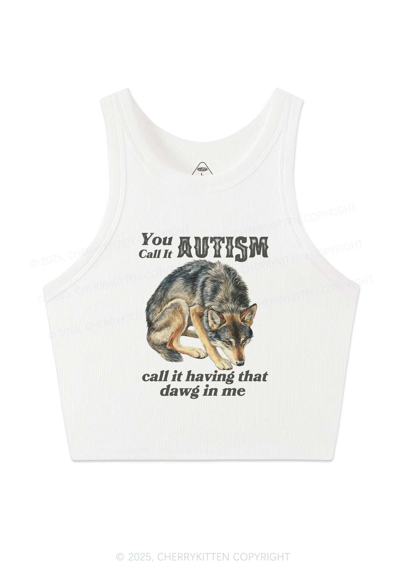 You Call It Autism Y2K Crop Tank Top Cherrykitten - Image 3