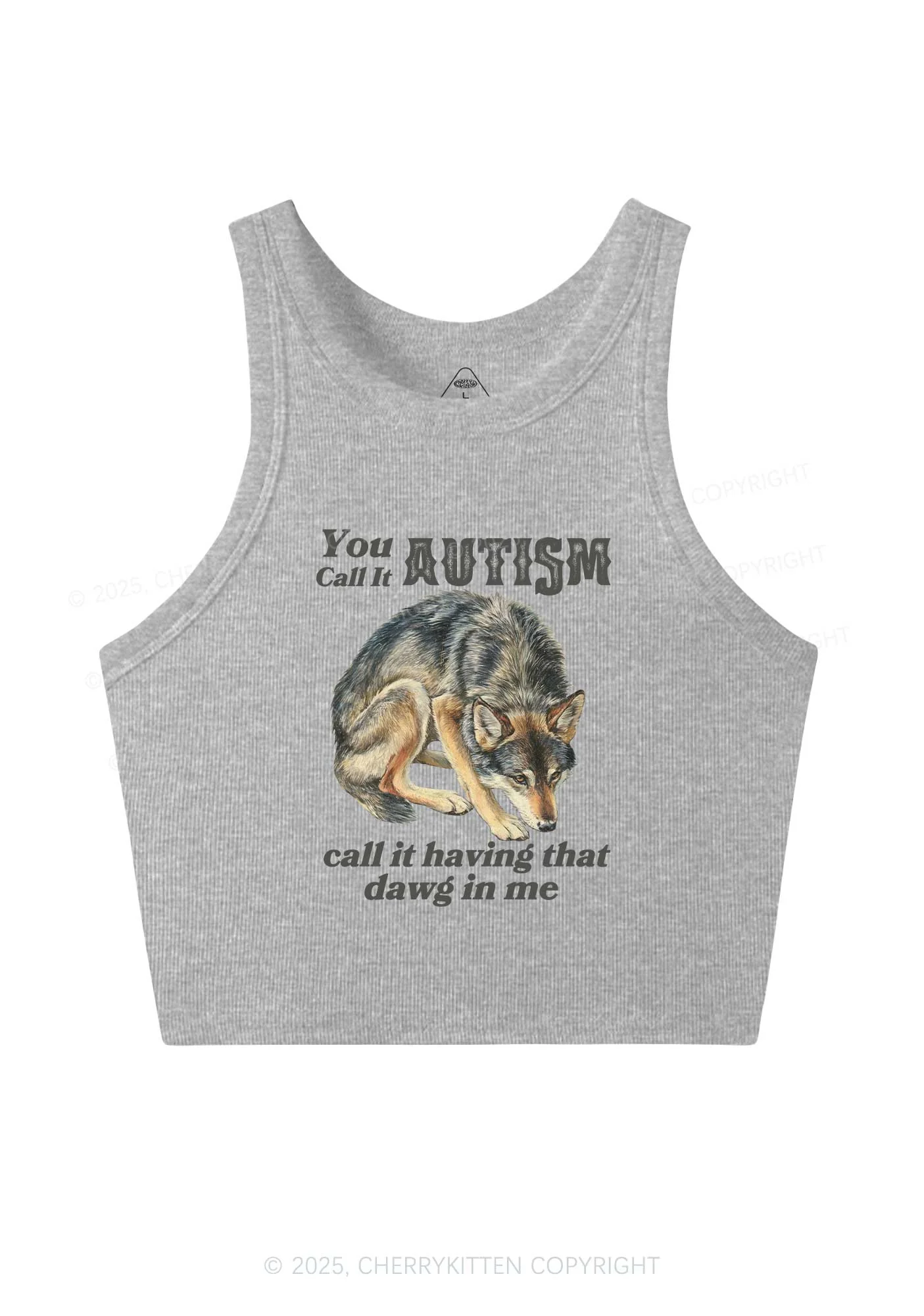 You Call It Autism Y2K Crop Tank Top Cherrykitten - Image 4