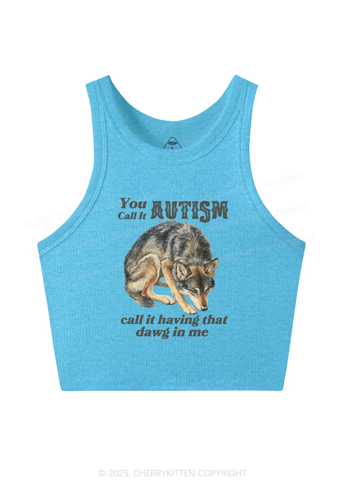 You Call It Autism Y2K Crop Tank Top Cherrykitten - Image 5