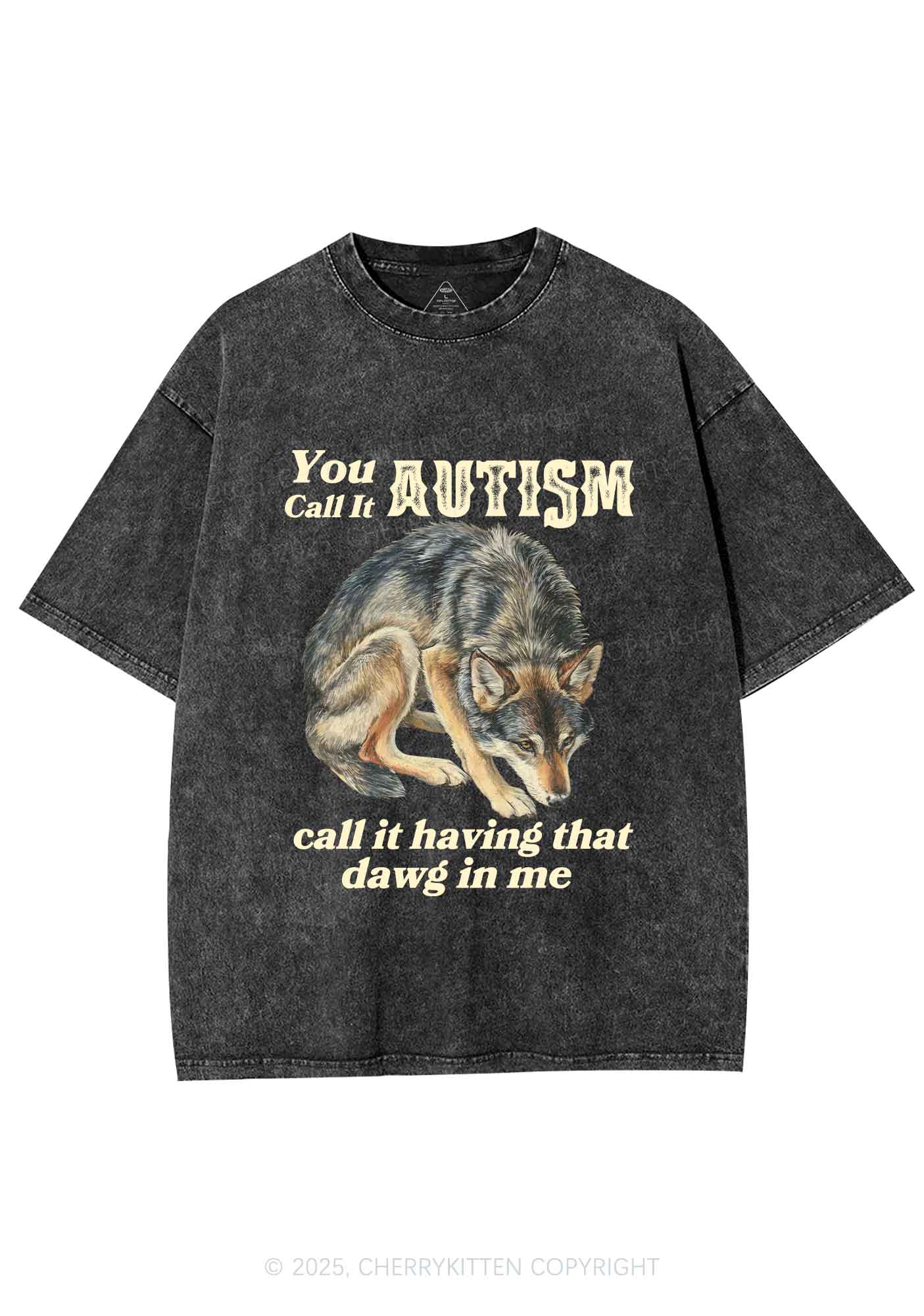 You Call It Autism Y2K Shirts Washed Tee Cherrykitten - Image 3